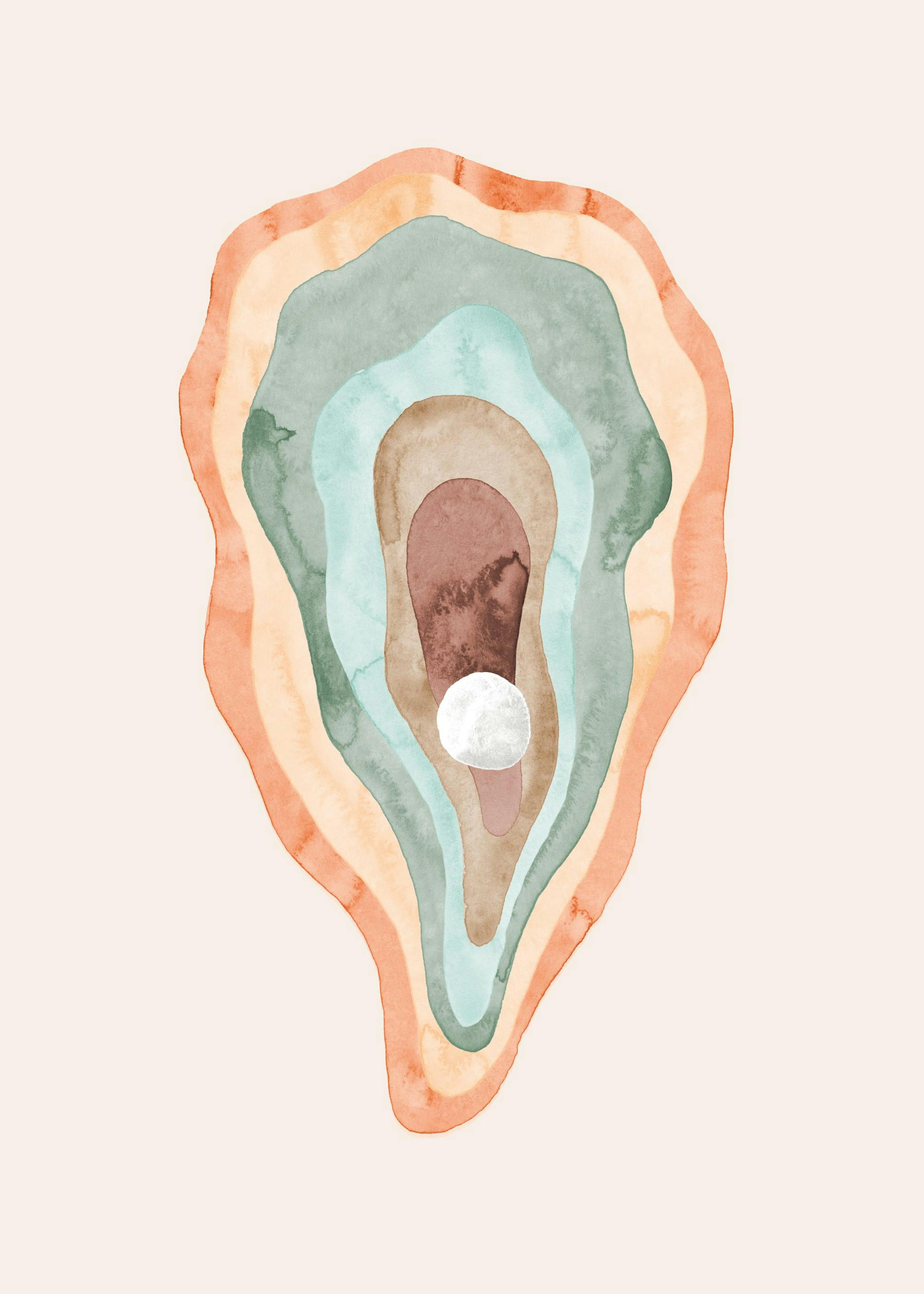 Akwarelowa Ostryga Plakat 0