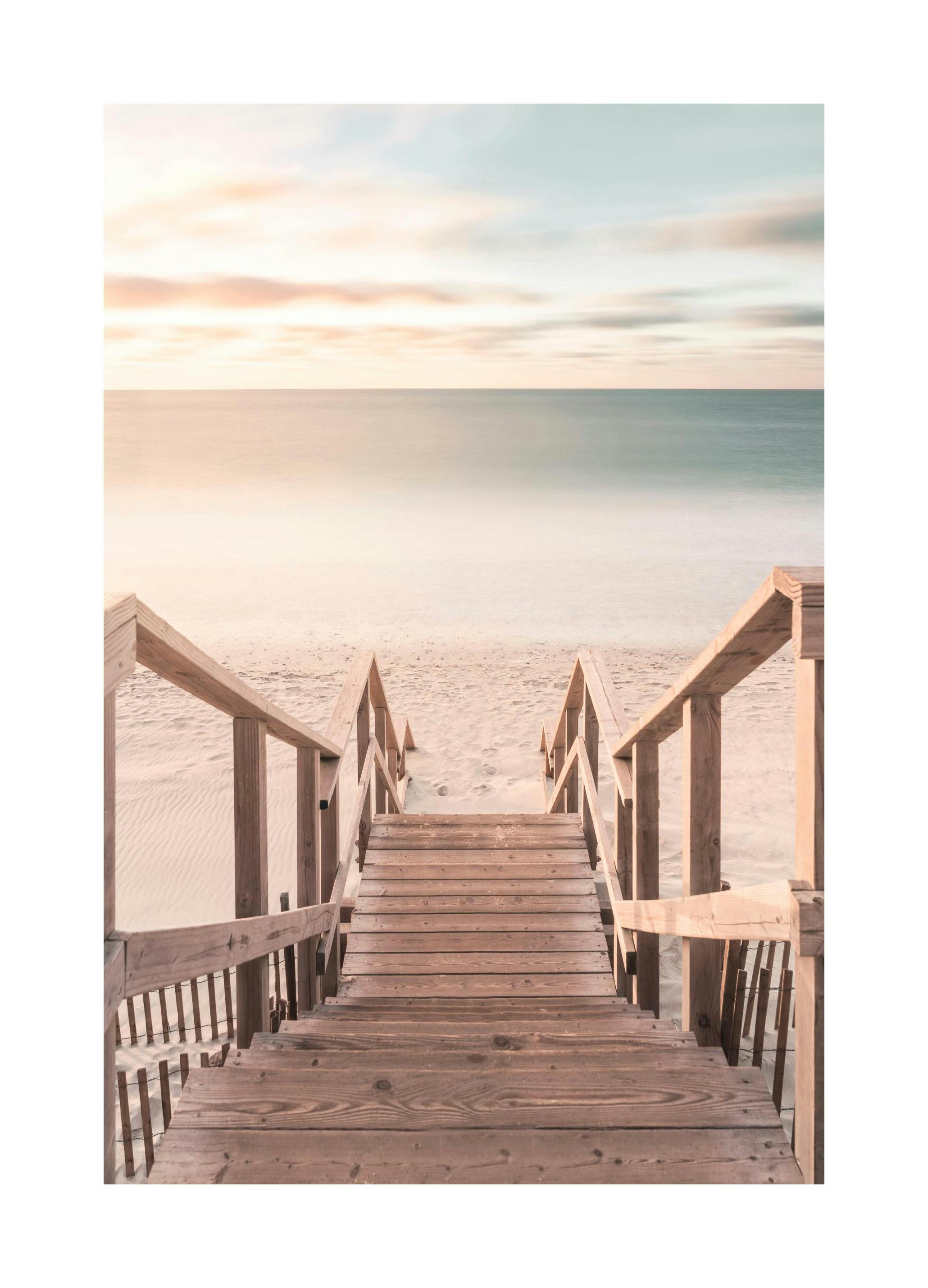 Sunrise Beach Stairs Poster (30x40 cm) - Poster Store