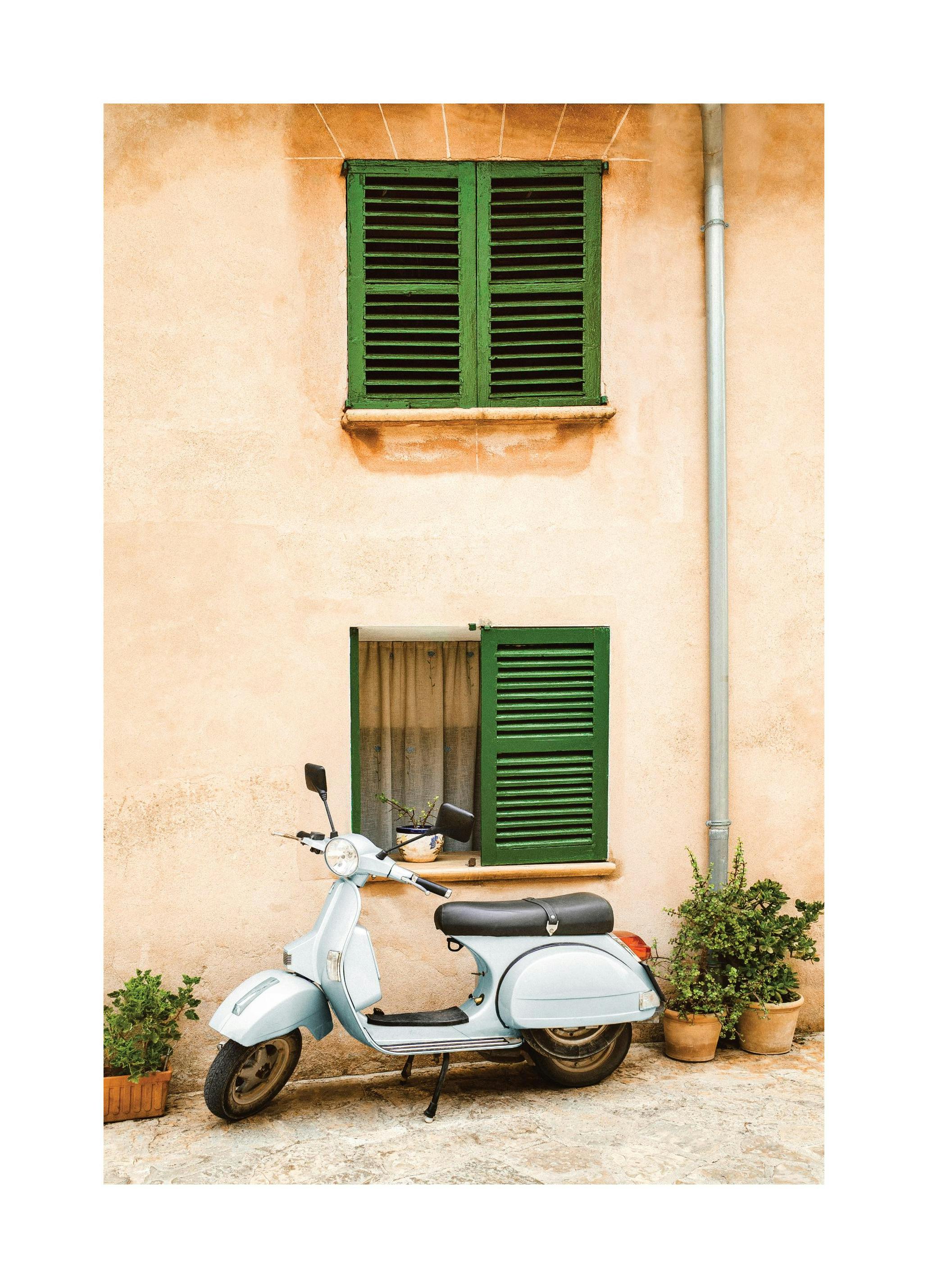 Blauwe Scooter Poster (30x40 cm) - Poster Store