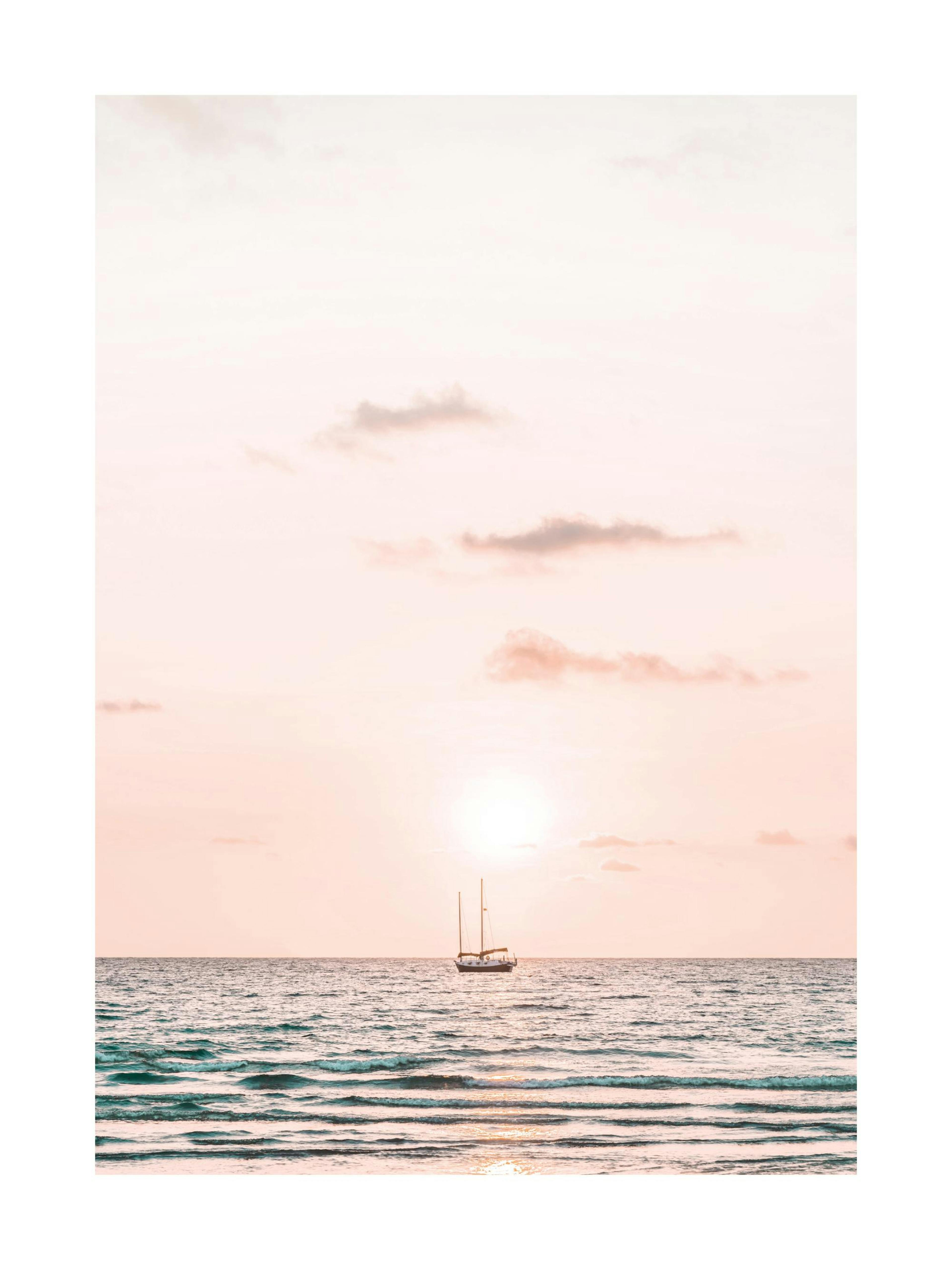 Soleil Couchant Calme Océan Poster 0