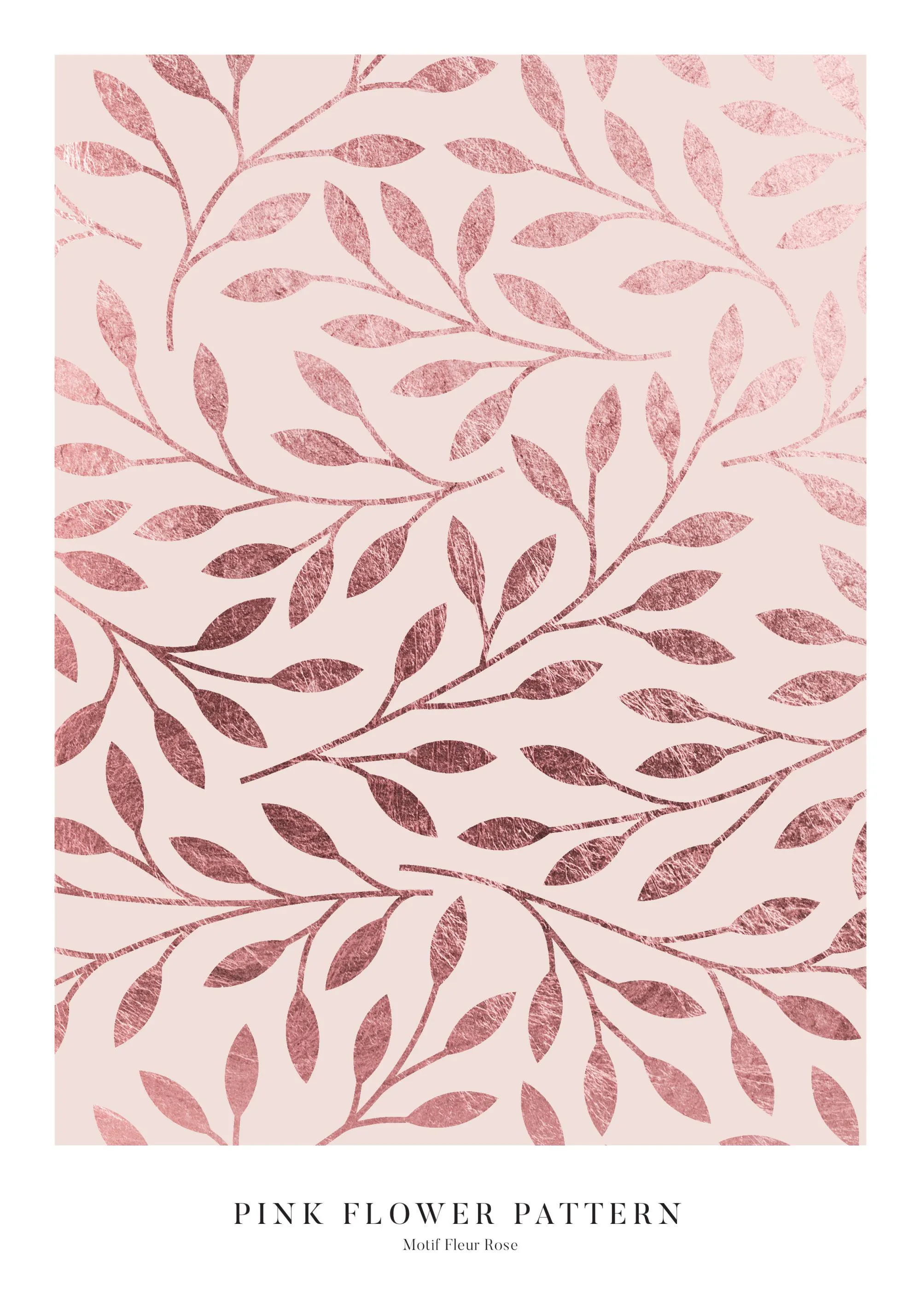 Pinkes Blumenmuster Poster mit Wanddeko Rosa