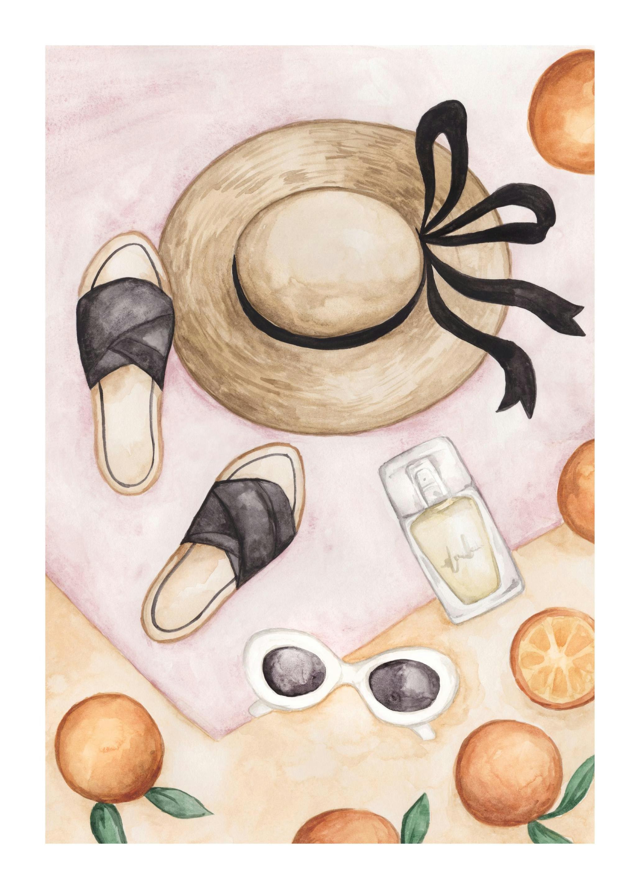 Aquarel Strand Stijl No2 Poster (30x40 cm) - Poster Store