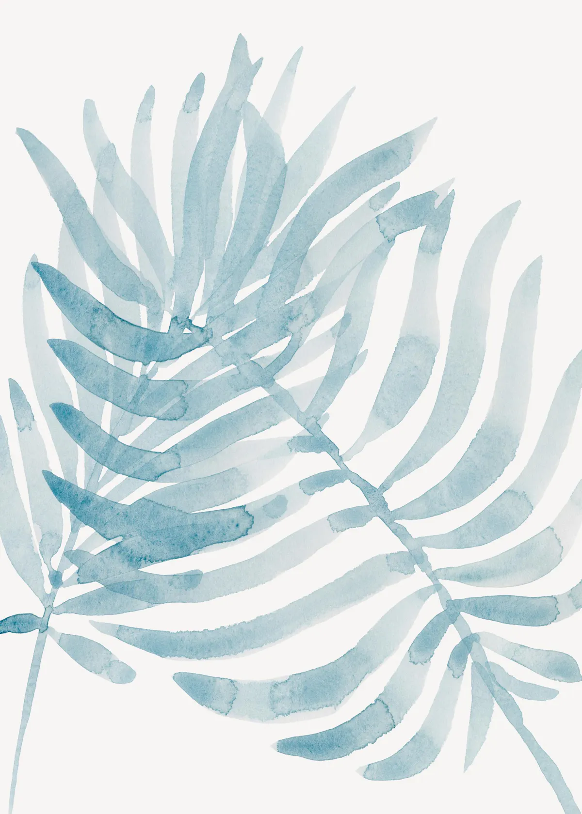Blue Leaves Poster with Minimalist Botanical Art | Poster Store CA