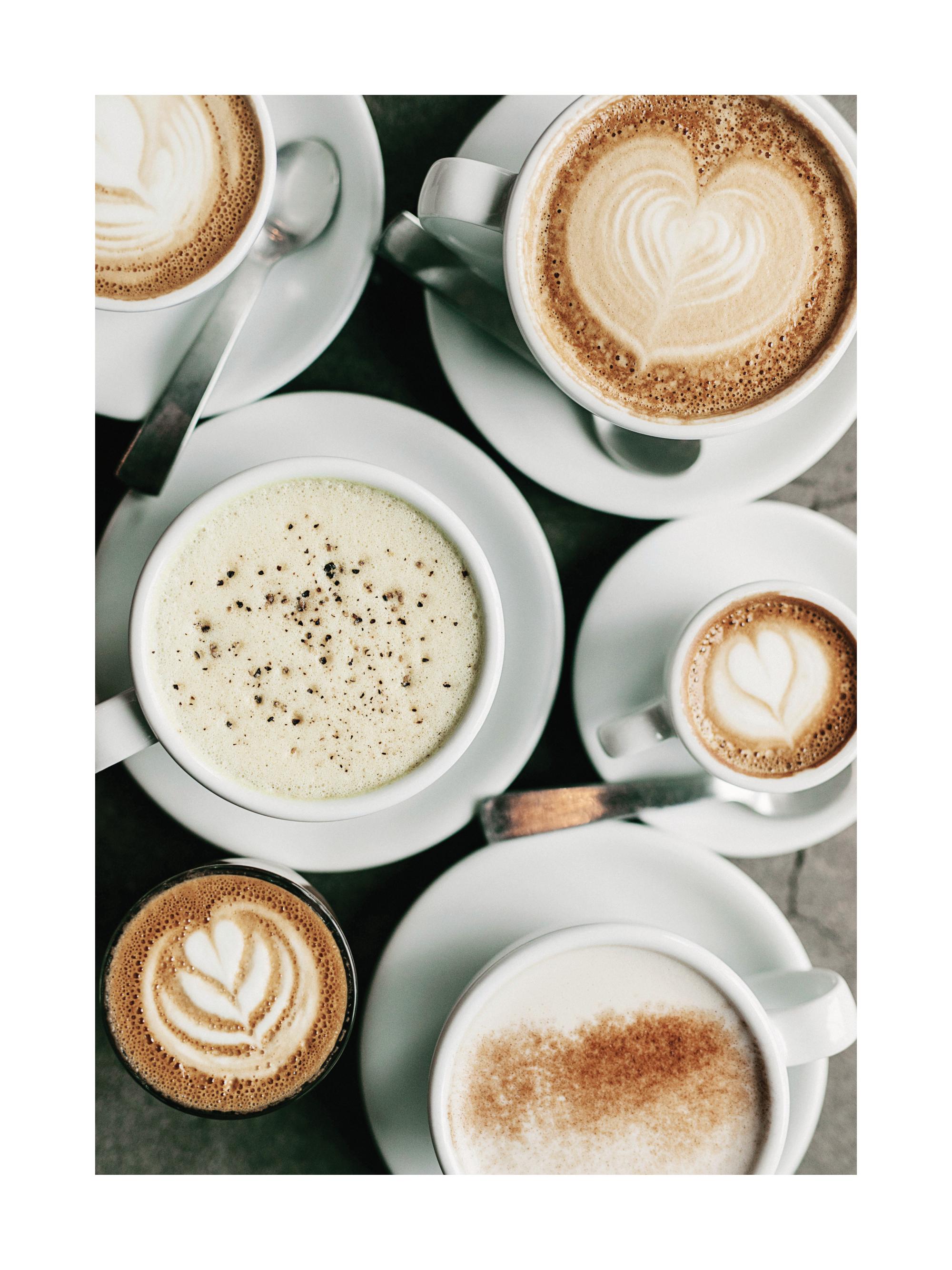 Assorted Coffee Cups Café Latte Poster | Poster Store CA