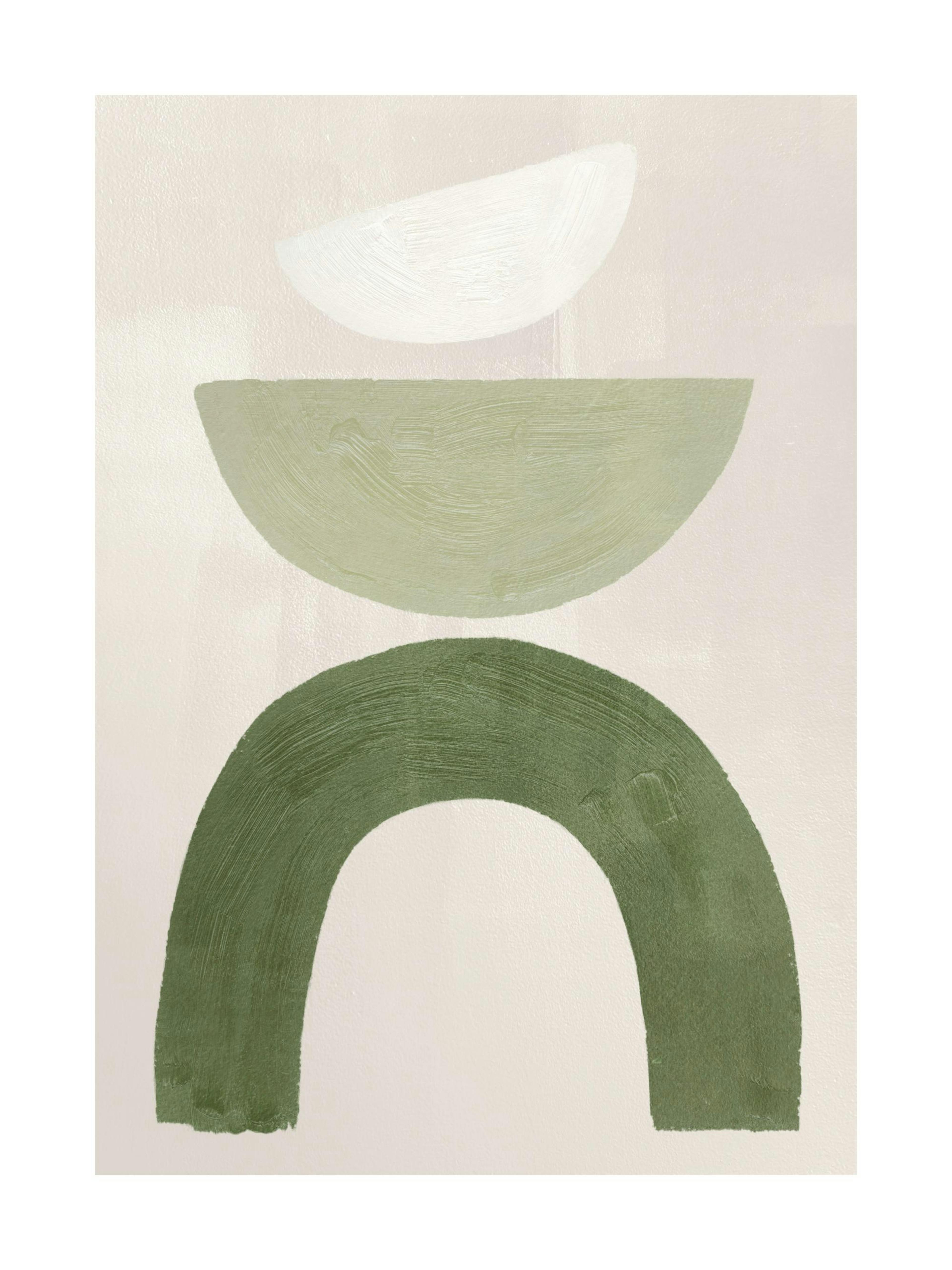Green Graphic Shapes No1 Poster 0