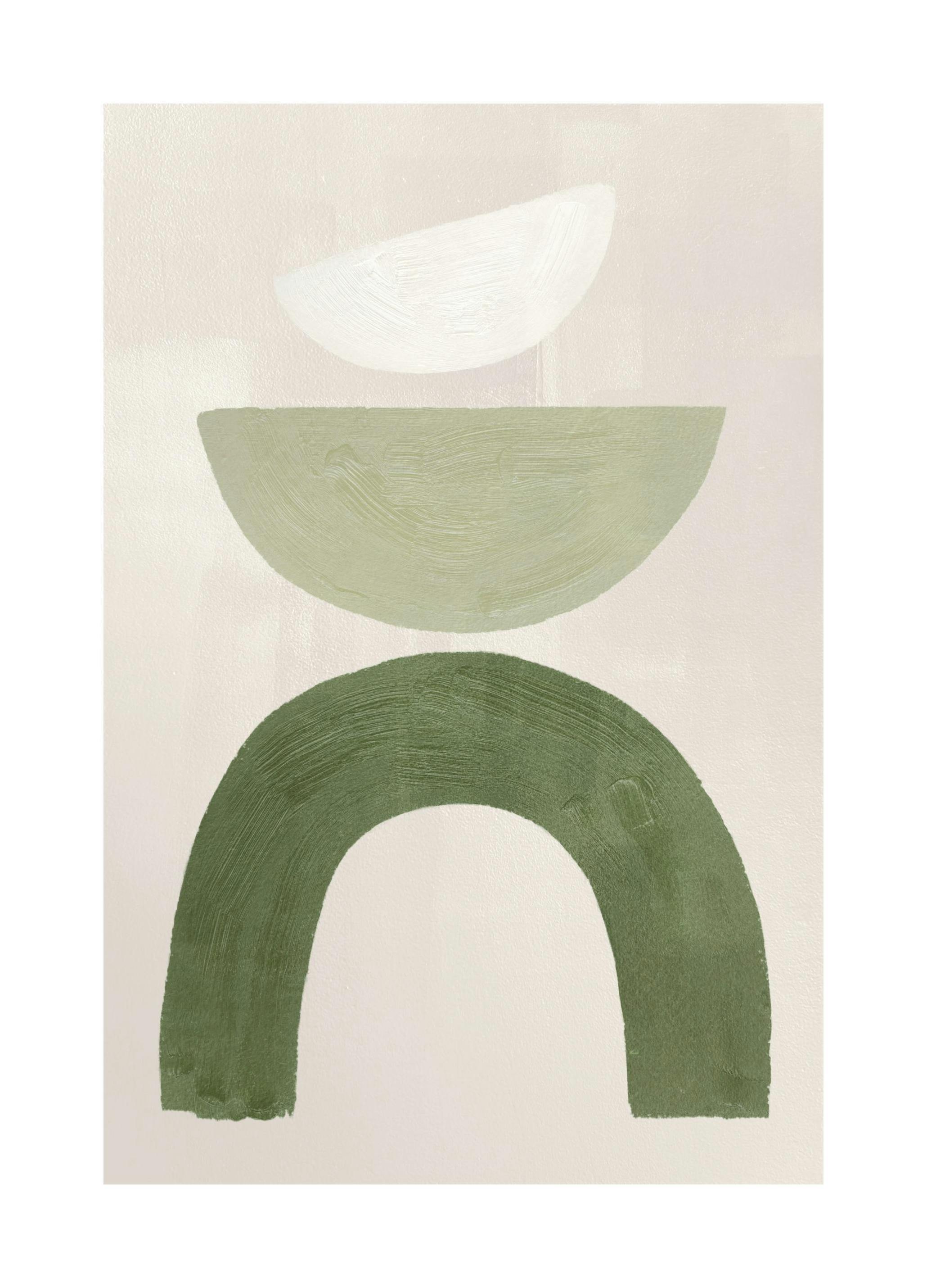 Grønne grafiske former nr. 1 plakat (50x70 cm) - Poster Store