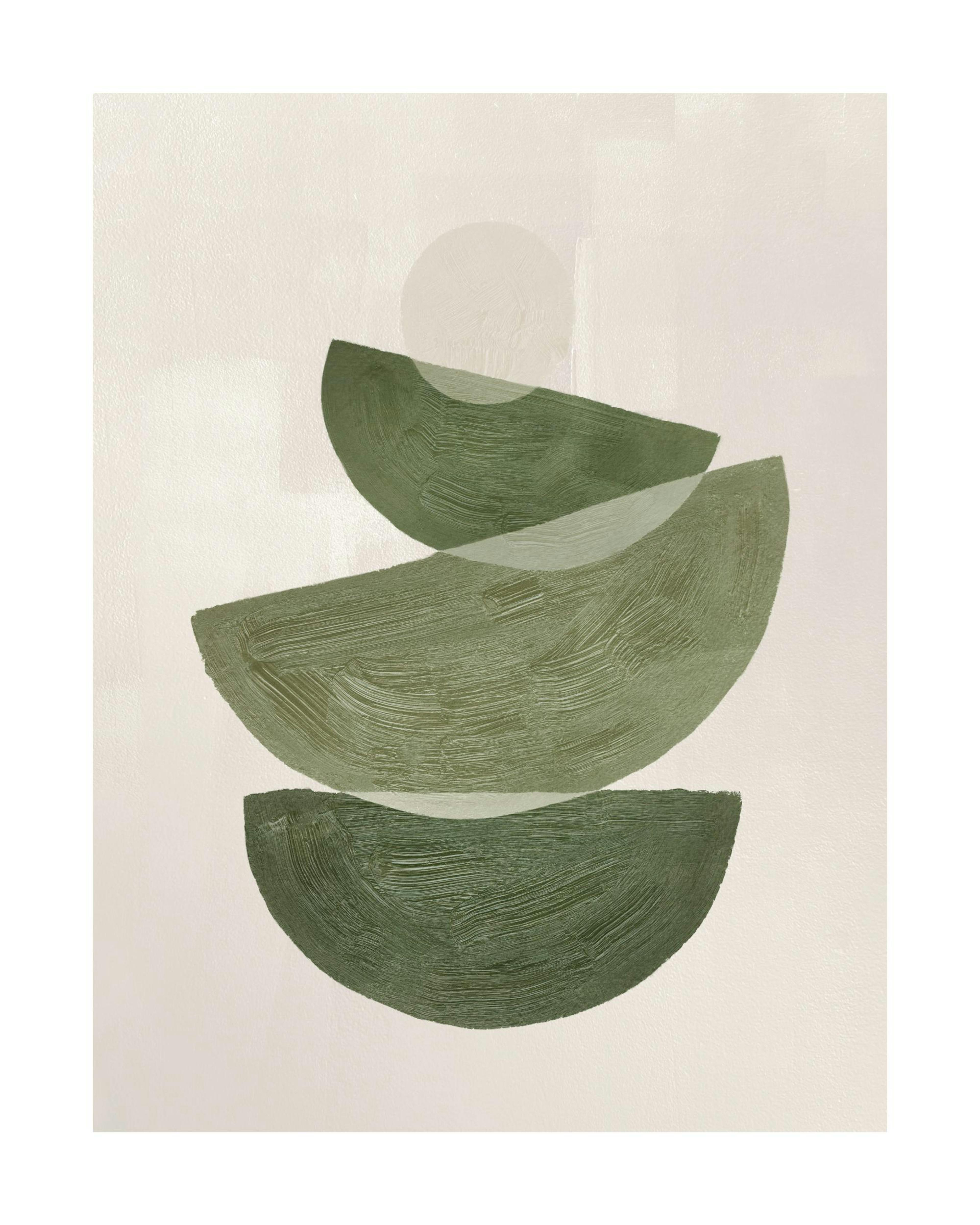 Póster Formas Gráficas Verdes No2 0