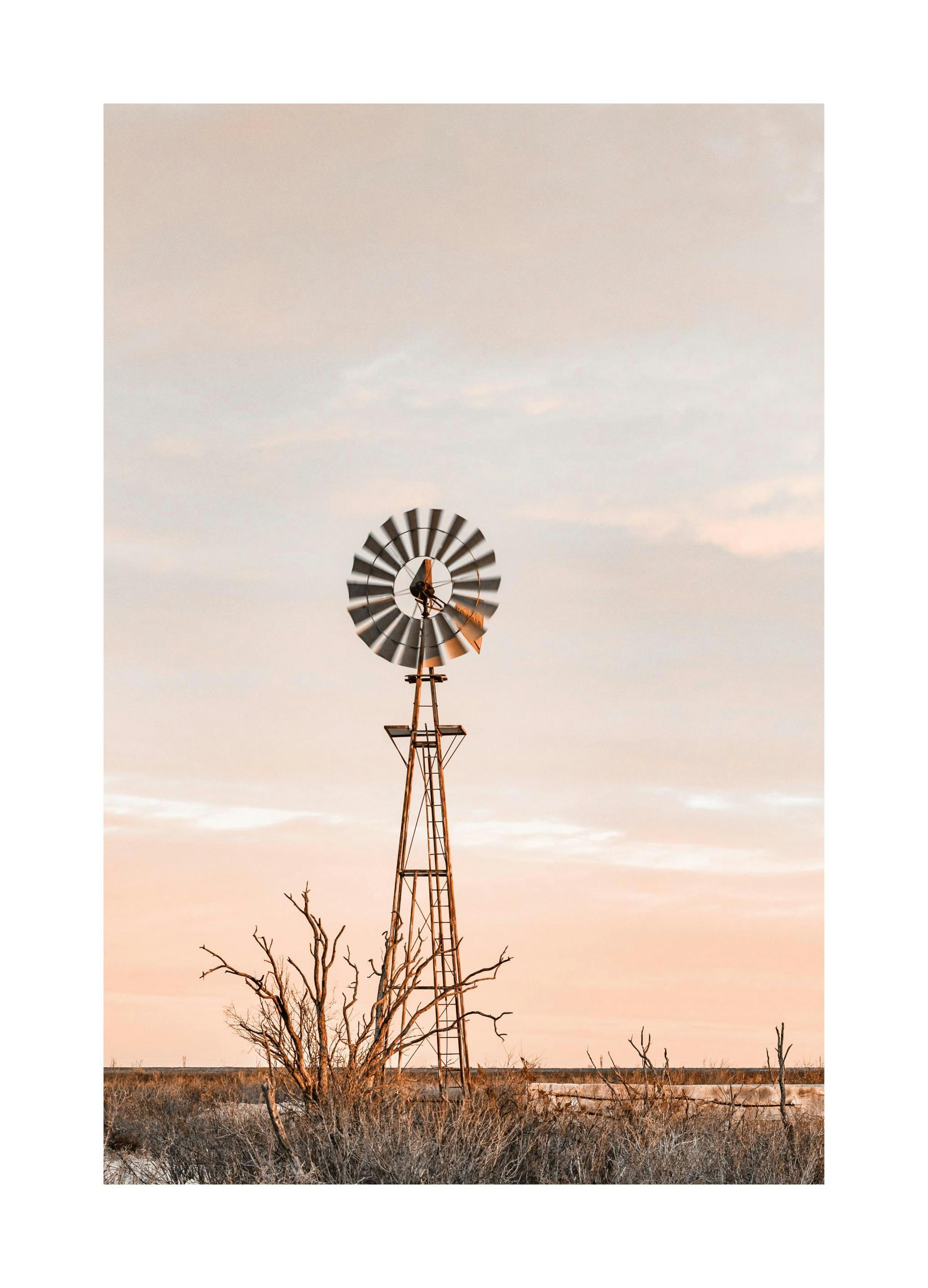 Windmolen in Texas Poster (30x40 cm) - Poster Store