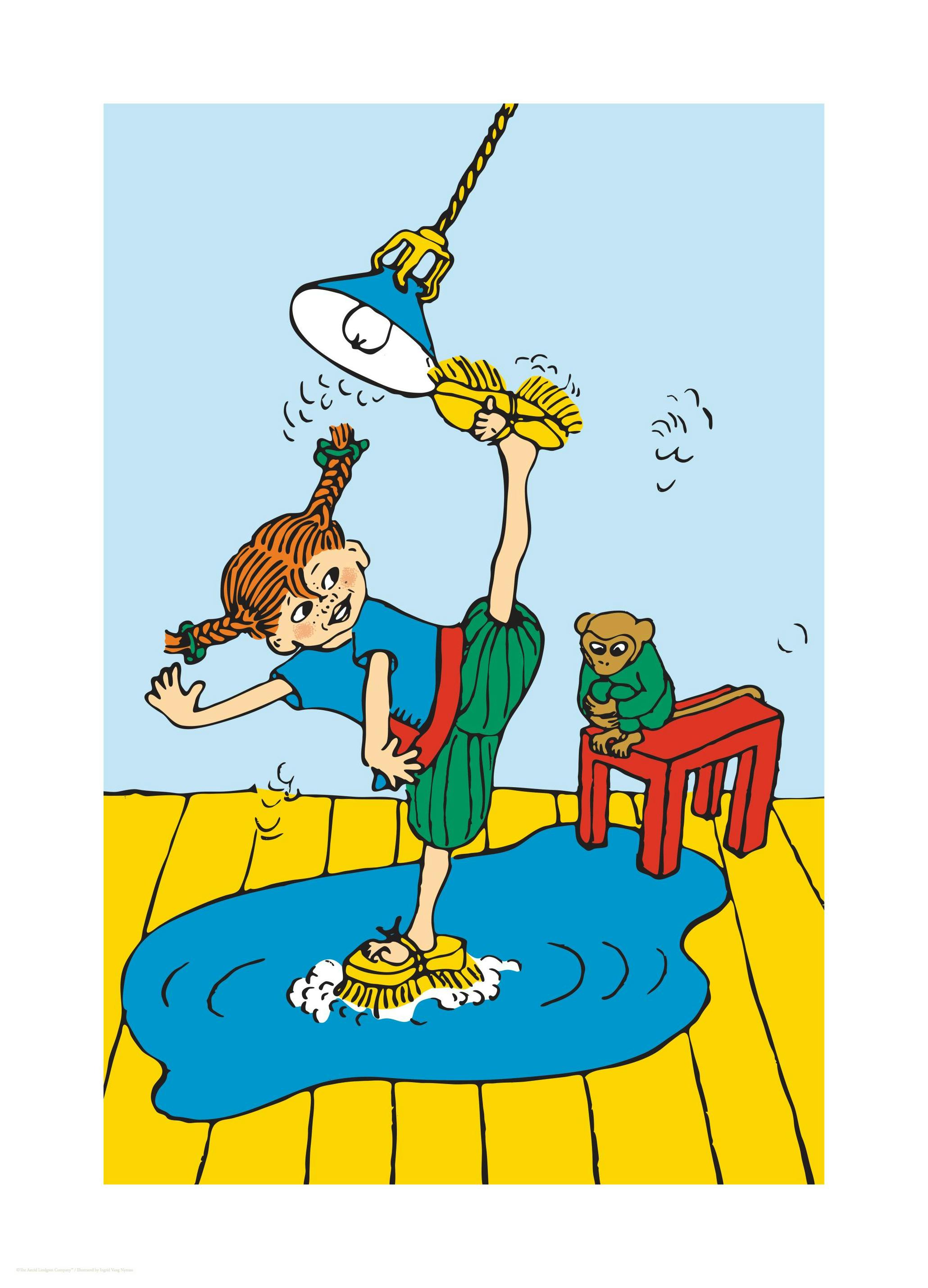 Fifi Brindacier fait le Ménage Affiche (21x30 cm) - Poster Store