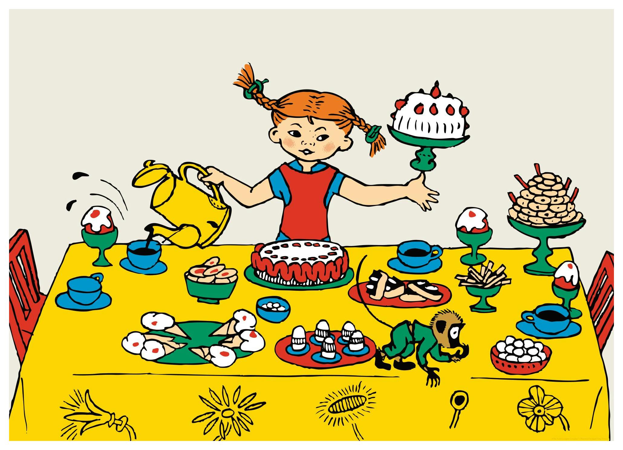 Pippi Langkous en het Feest Poster (50x70 cm) - Poster Store