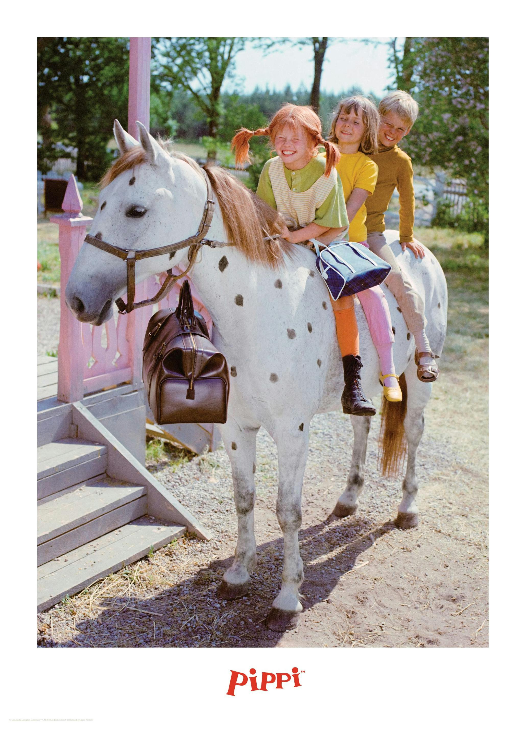 Pippi Longstocking, Annika and Tommy Poster (21x30 cm) - Poster Store