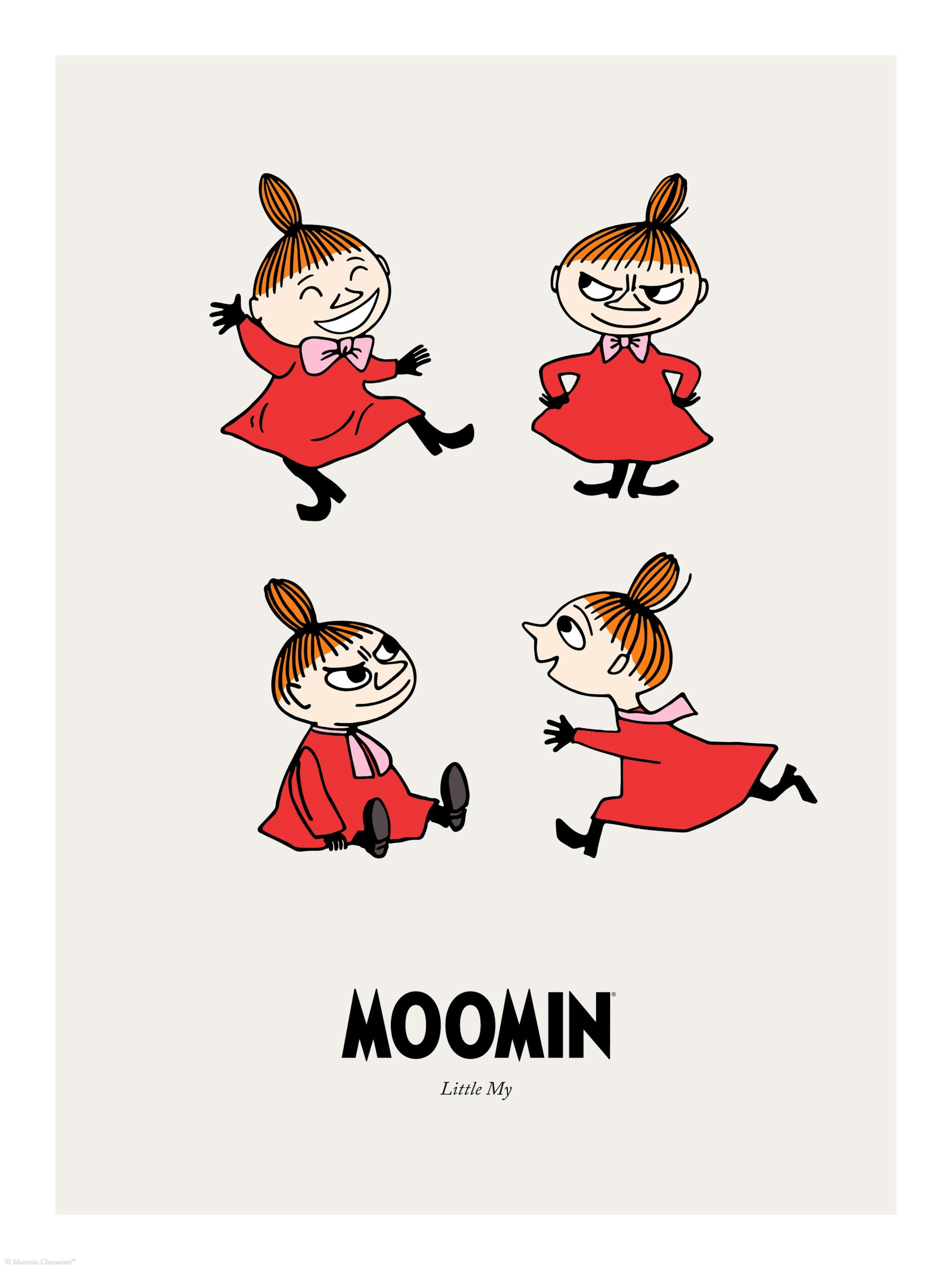 무민 리틀 미 캐릭터의 다양한 표정을 담은 포스터.