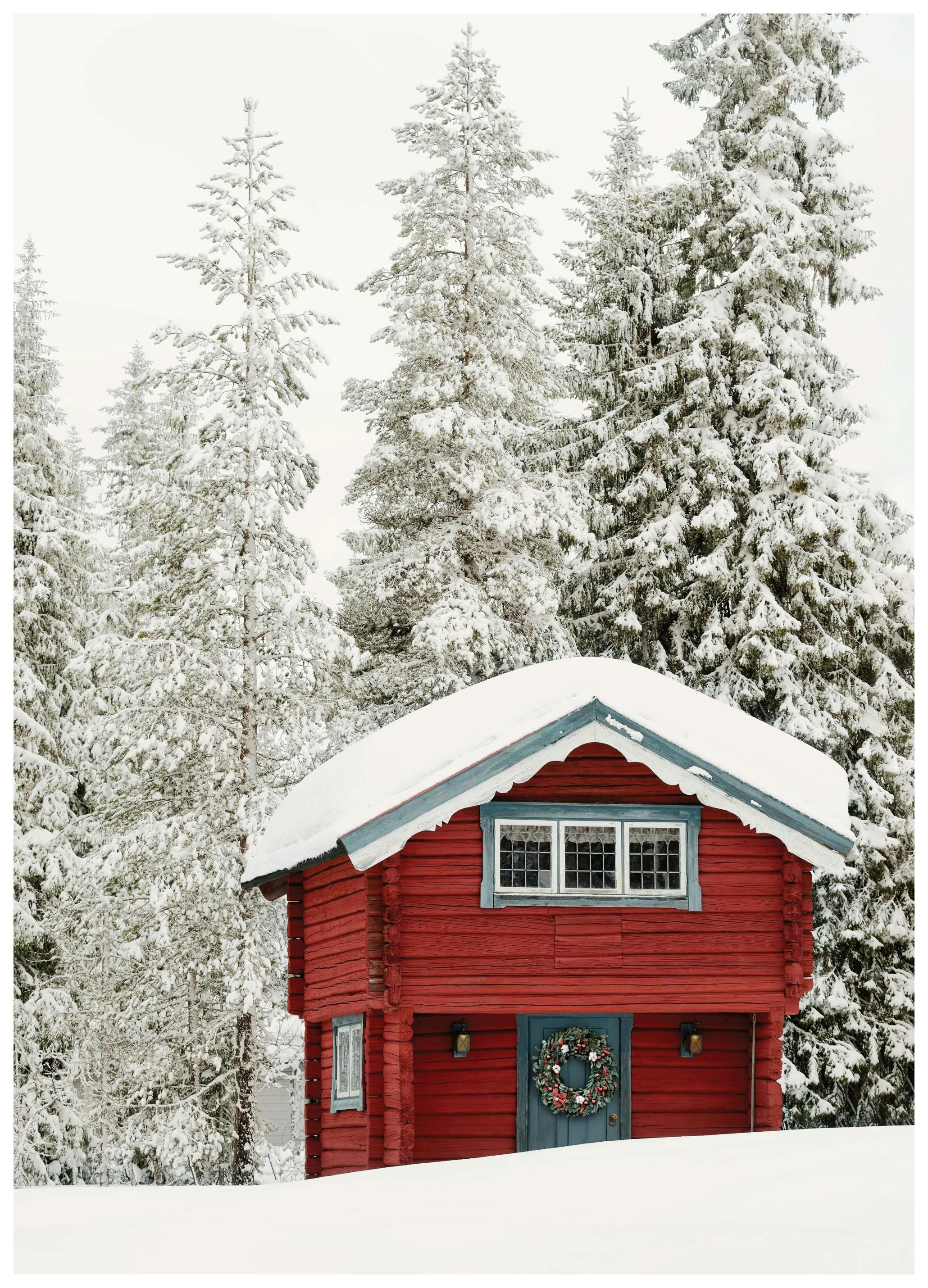 Rød Hytte Plakat (50x70 cm) - Poster Store