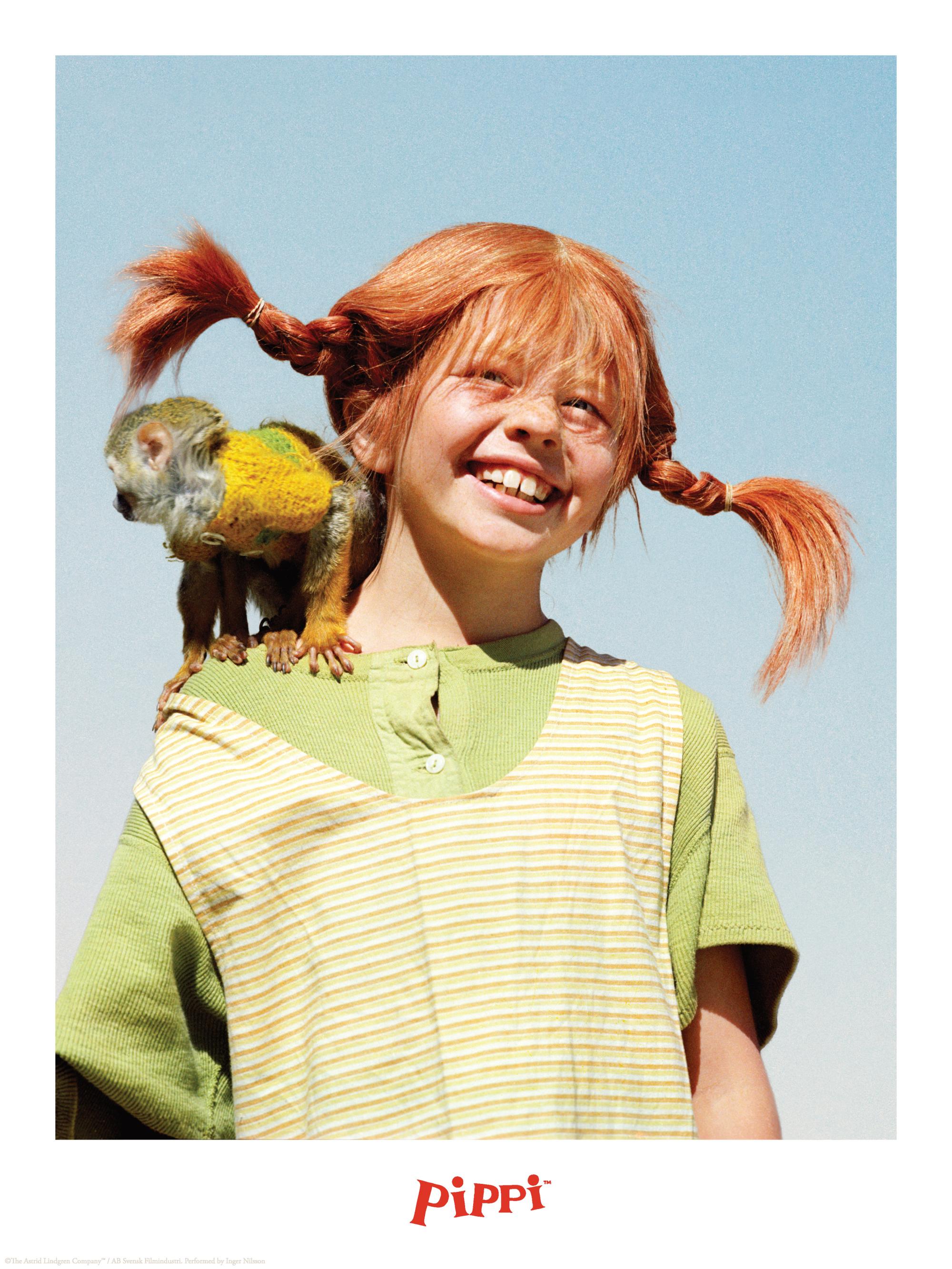 Pippi Longstocking ポートレート ポスター | 赤毛のおさげ髪少女の