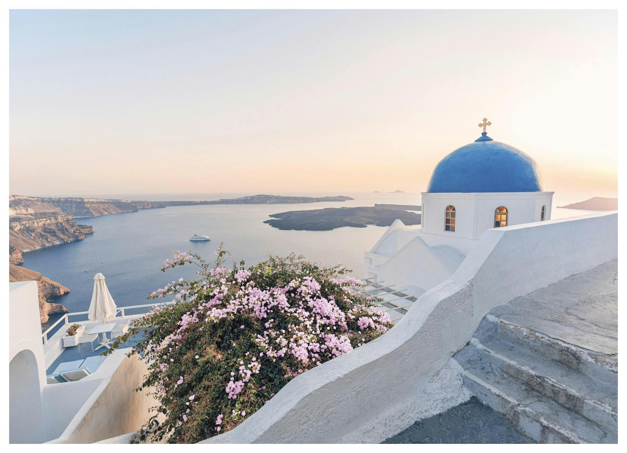 Santorini Panoramatoposter (30x40 cm) - Poster Store