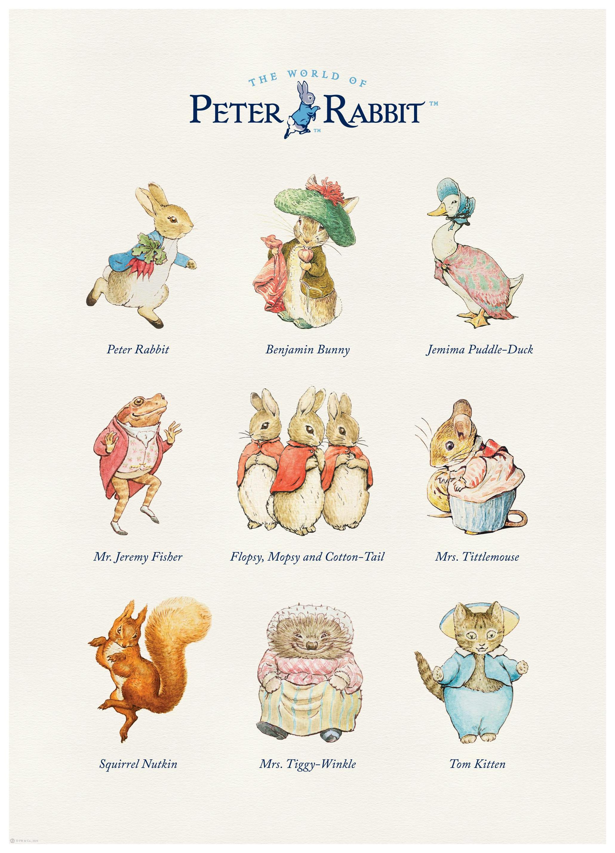 Peter Rabbit Characters Plakat (21x30 cm) - Poster Store
