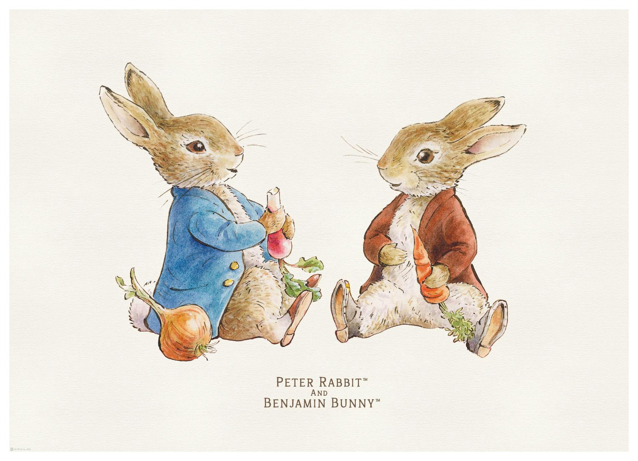 Peter Rabbit and Benjamin Bunny Plakat (50x70 cm) - Poster Store