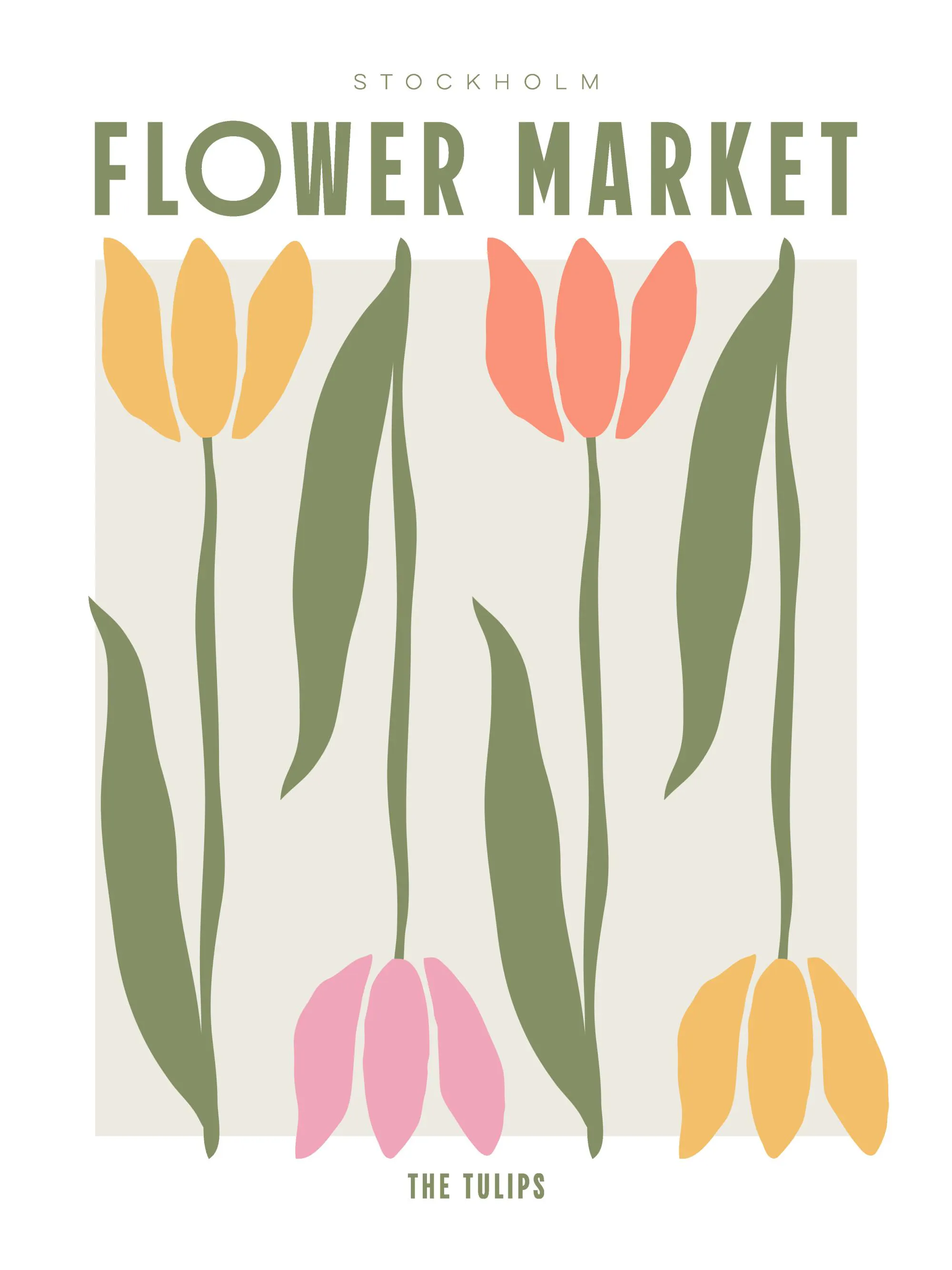 Blumenmarkt - Die Tulpen Kunstposter