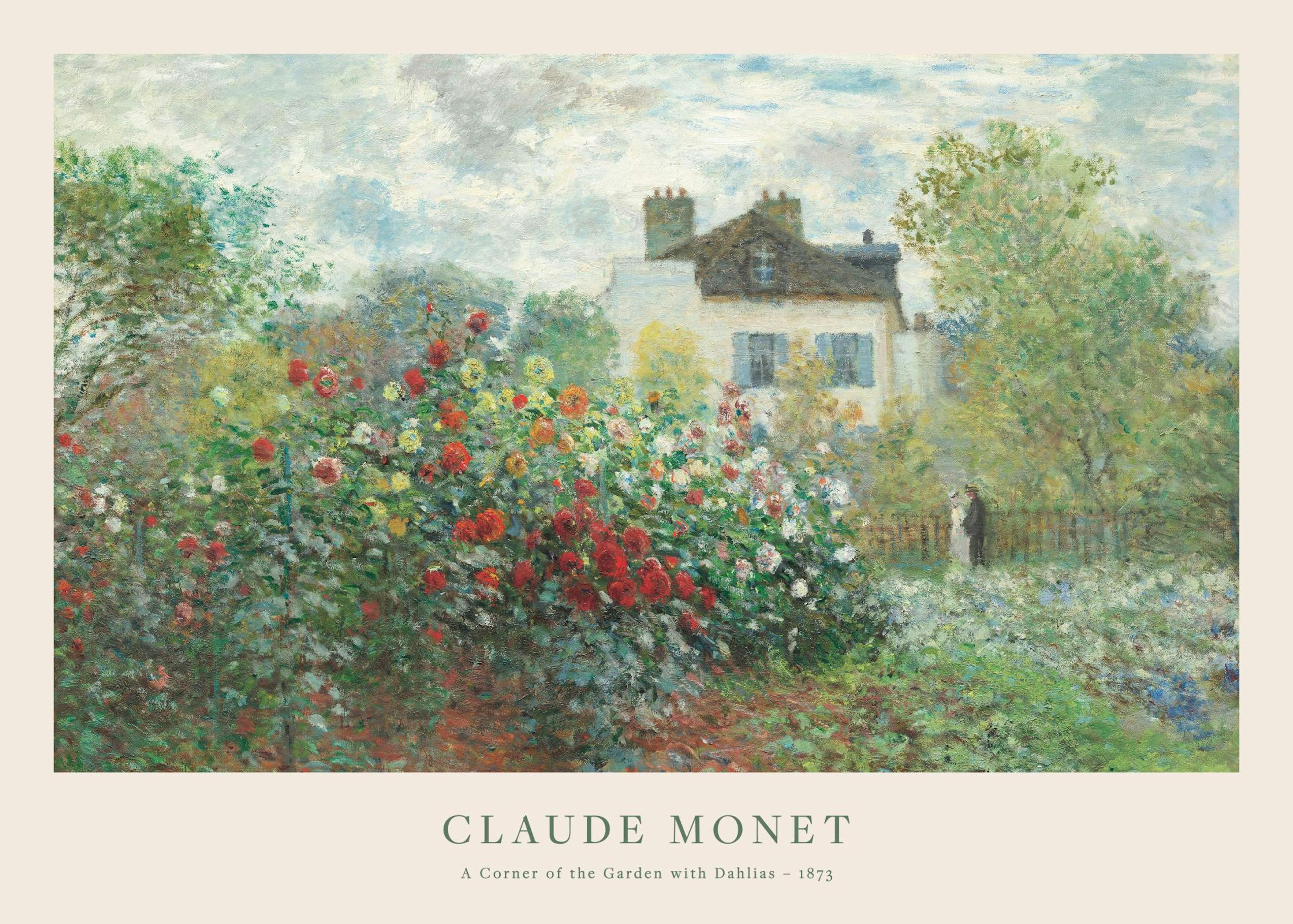 Monet - Un angolo del giardino con Dalie Poster 0