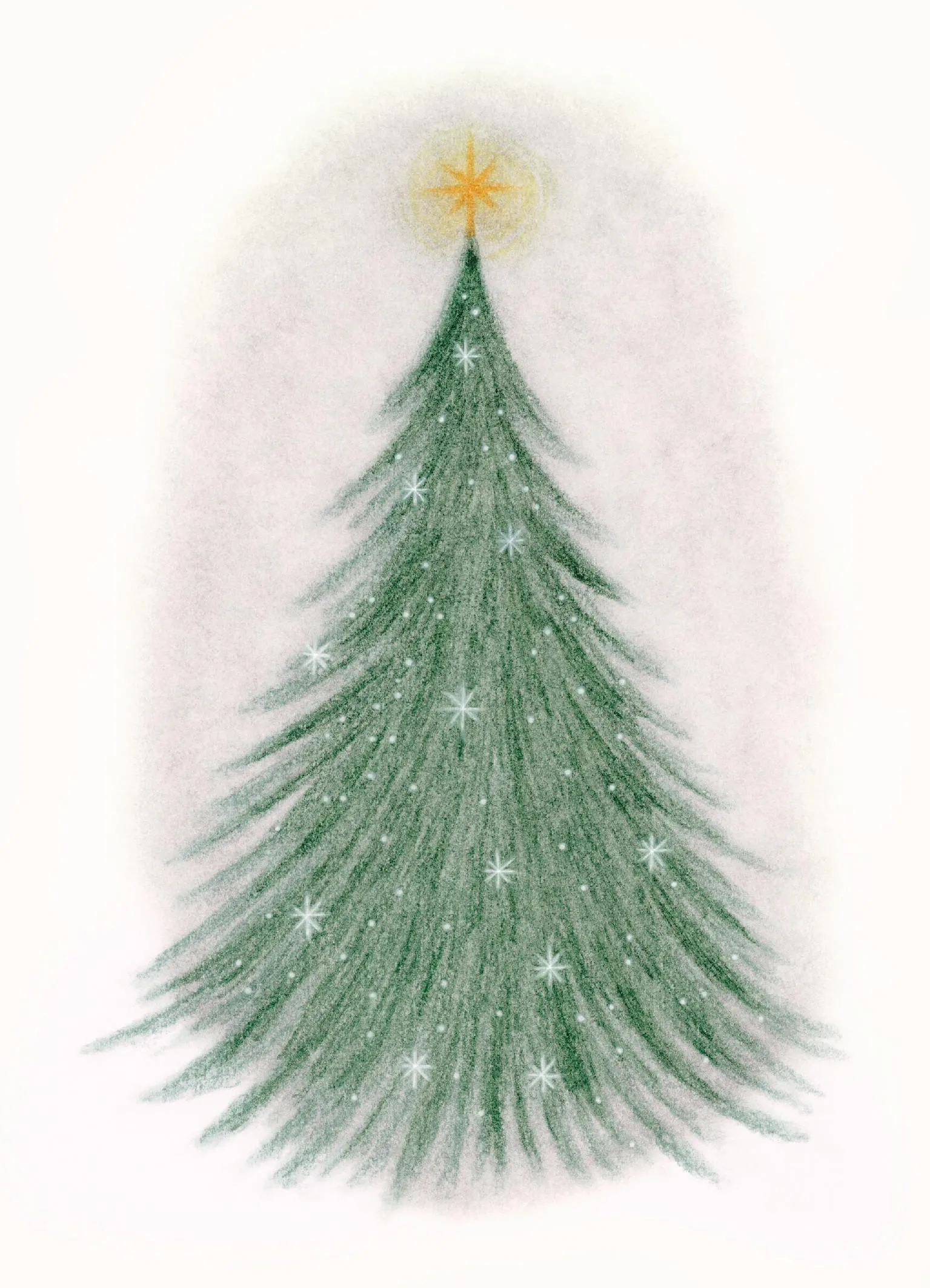 SIGEL DP083 Papier à Lettre De Noël Sapin Et Étoiles - 100 Feuilles Jaune Et Doré 21x29,7 Cm 90g/m²