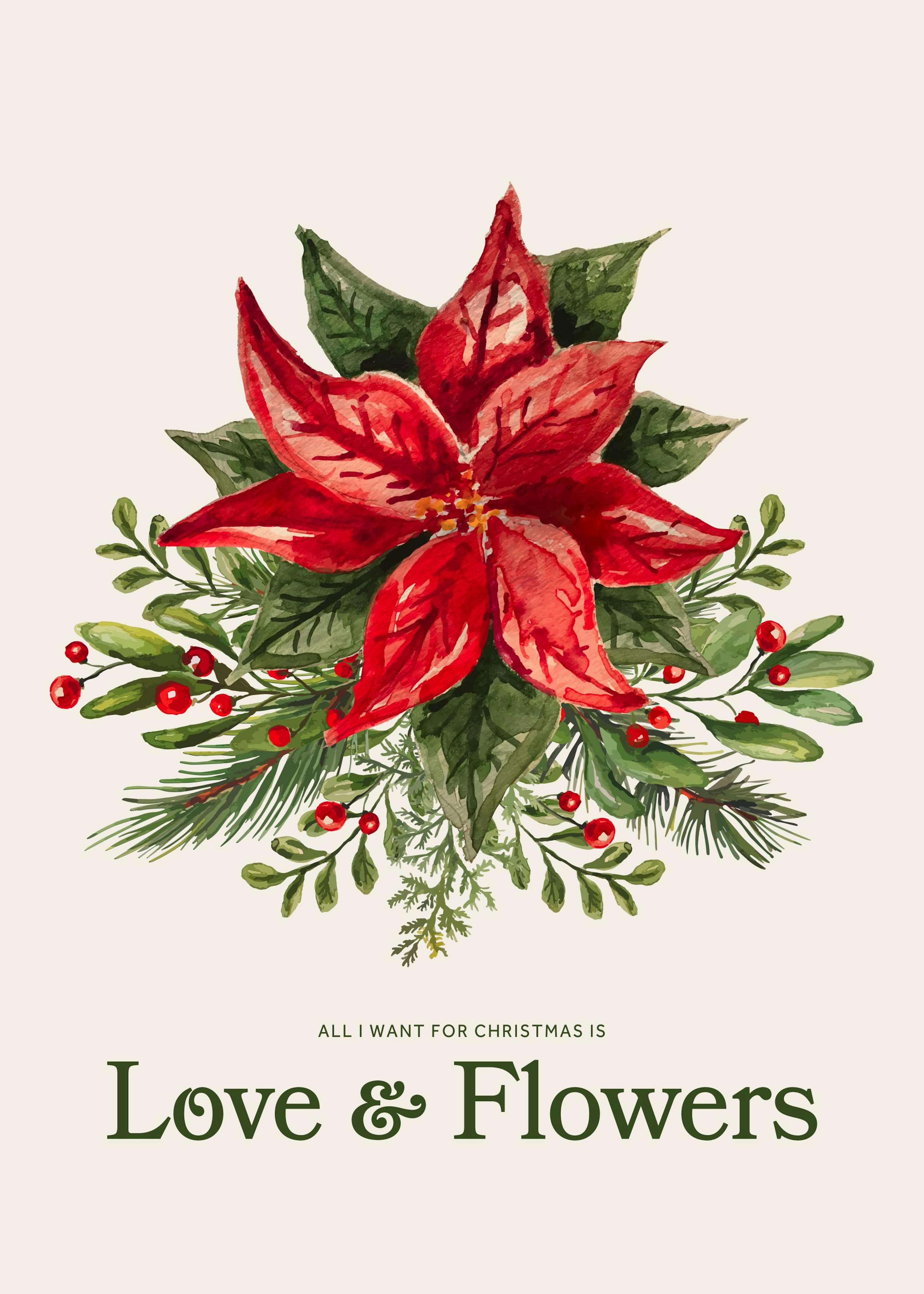 Love and Flowers for Christmas Poster 0