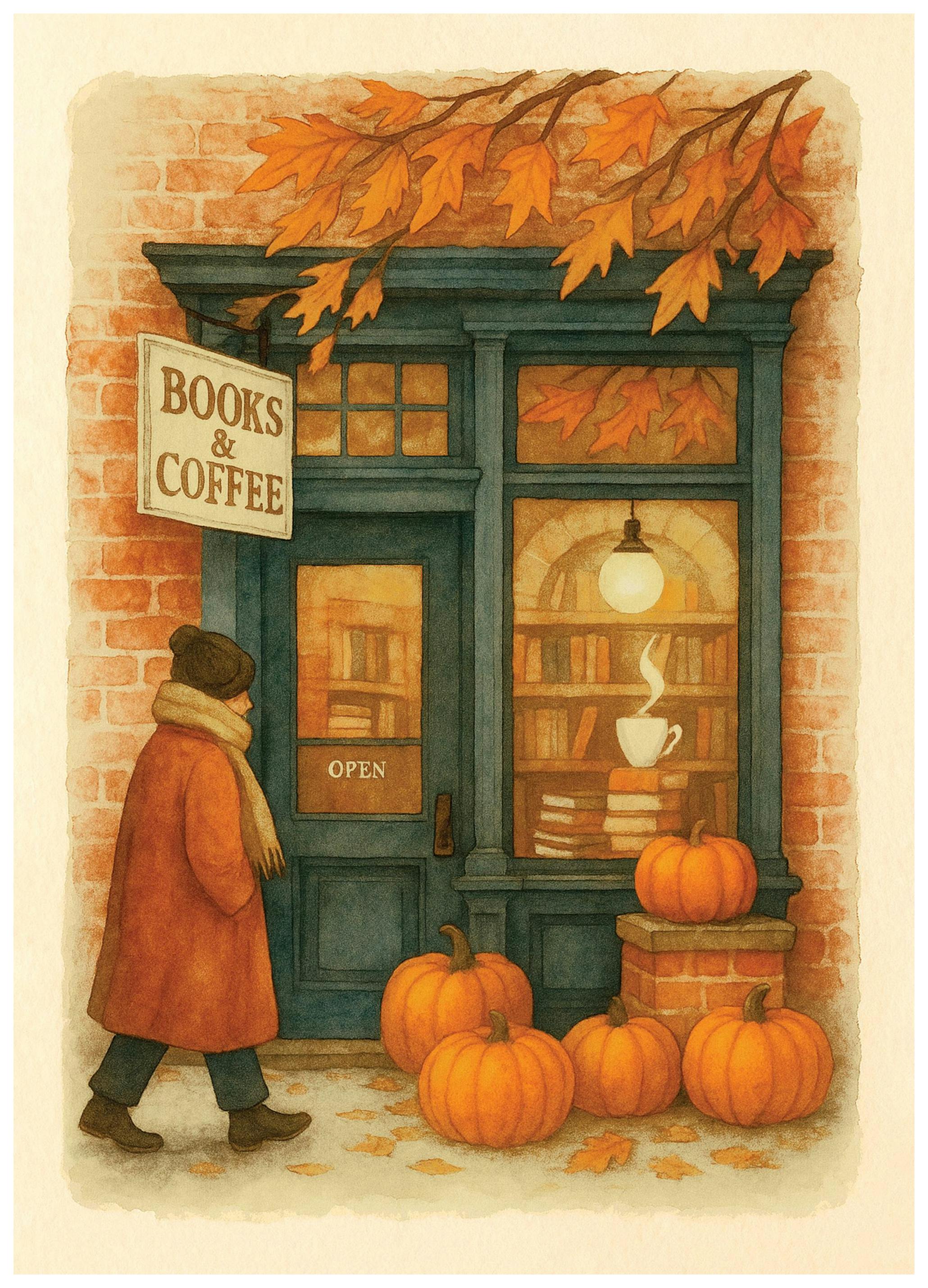Books and Coffee Affiche (30x40 cm) - Poster Store