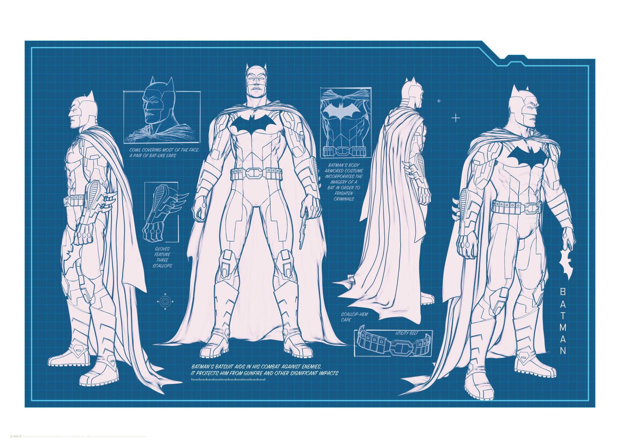 Batman™ - Batsuit Blueprint Plakat (30x40 cm) - Poster Store