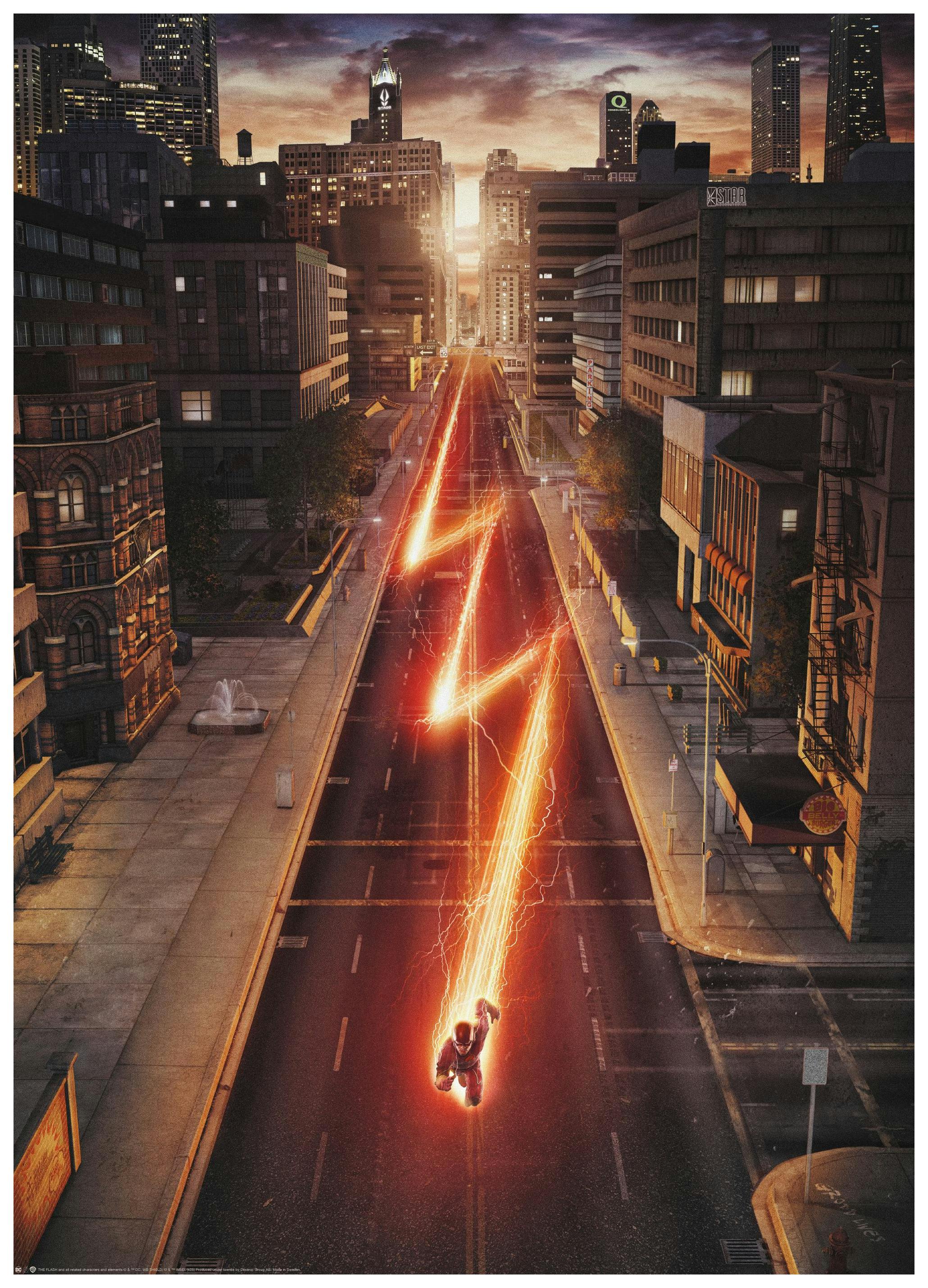 The Flash™ - Running in Central City Poster (30x40 cm) - Poster Store