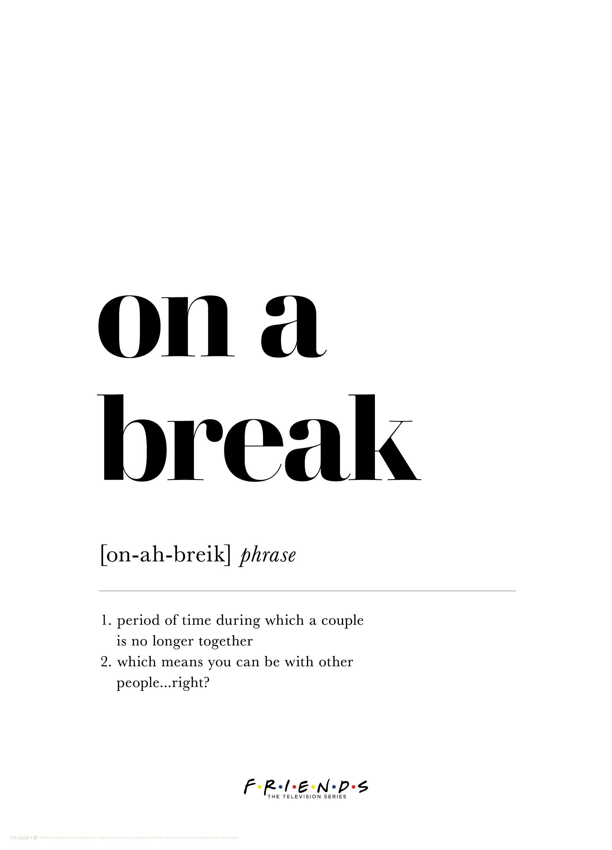 Friends™ - On a Break Definition Plakat (30x40 cm) - Poster Store
