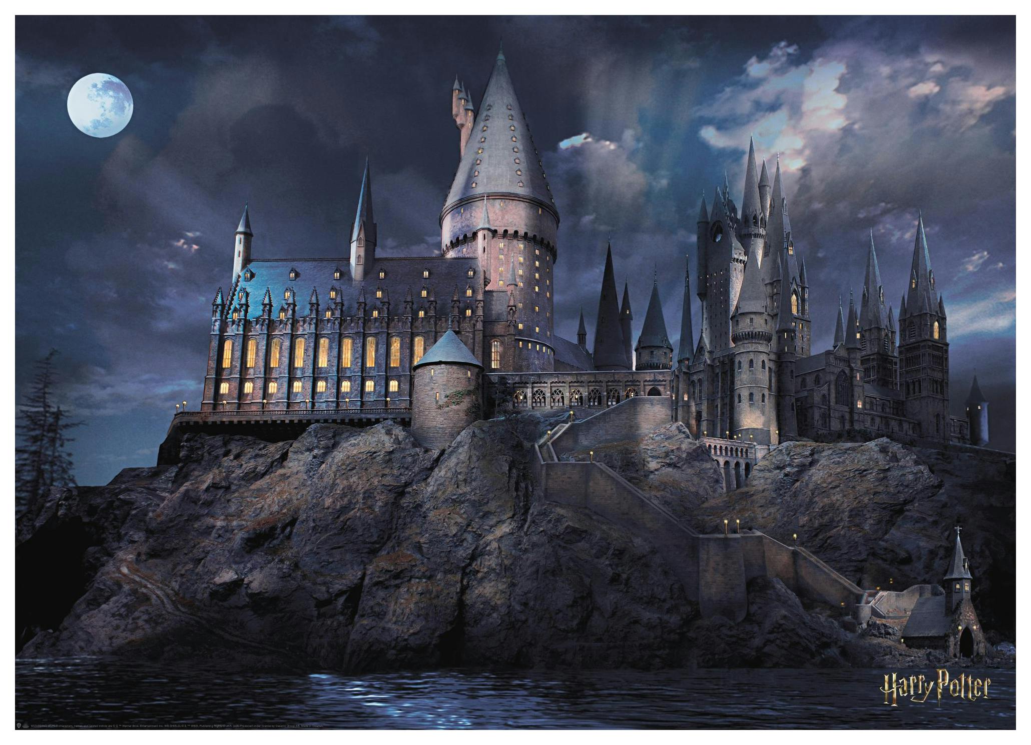 Harry Potter™ - Hogwarts at Night Poster (50x70 cm) - Poster Store