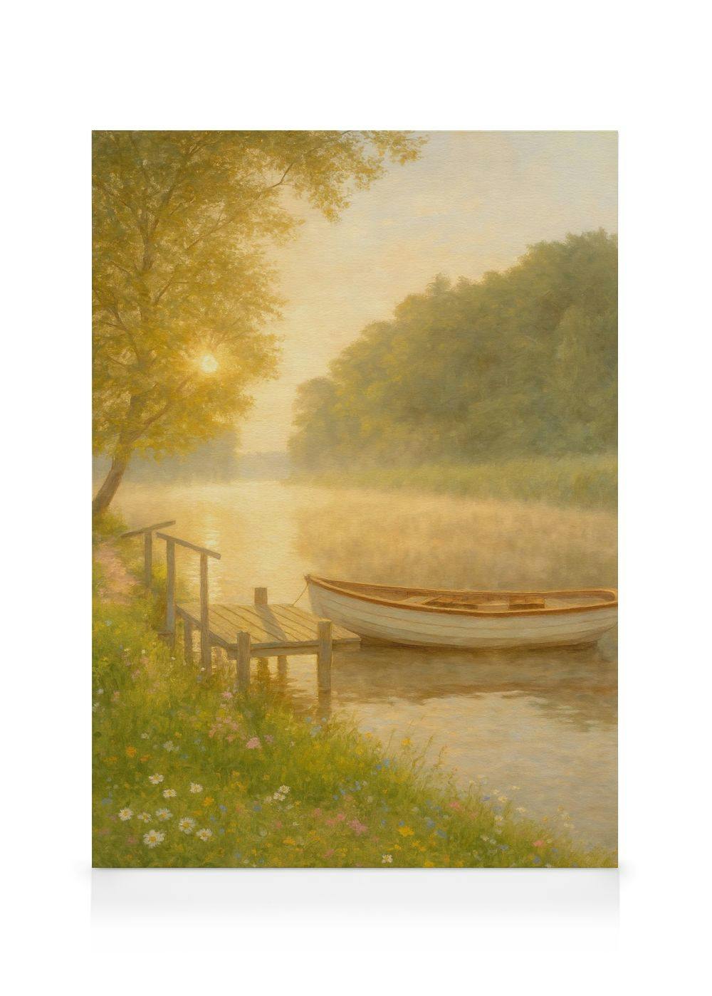 Silence d’été Toile (30x40 cm - Cadre de chêne) - Poster Store