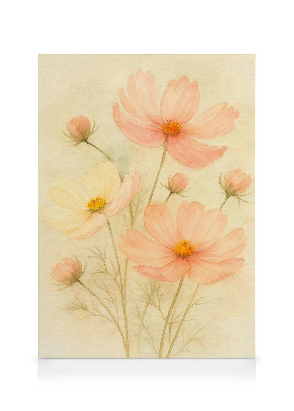 Canvas Prints - Cosmos Flower Canvas print (70x100 cm - Oak Frame) - Poster Store