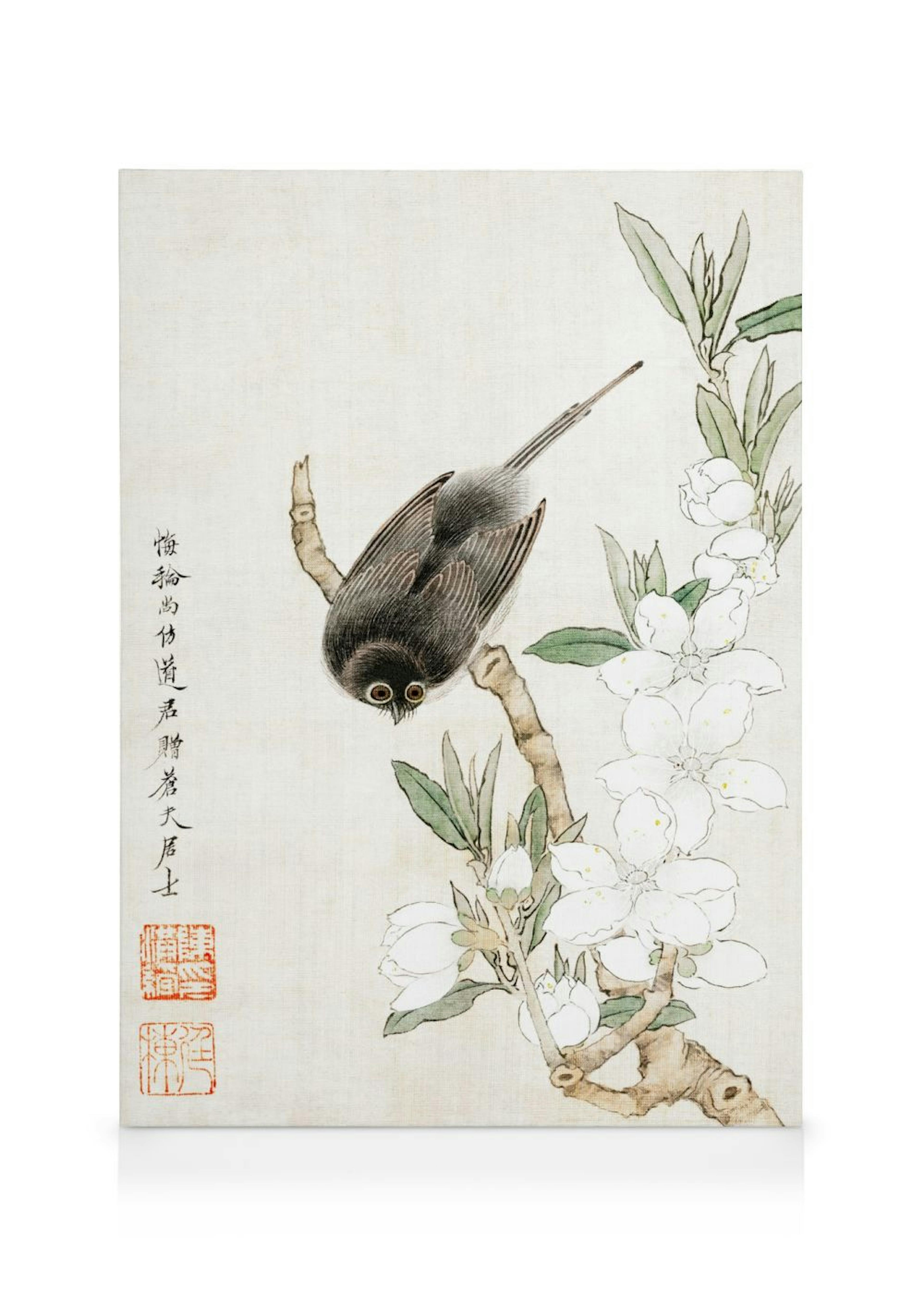 Chen Hongshou - Vogel auf Ast Leinwandbild 0