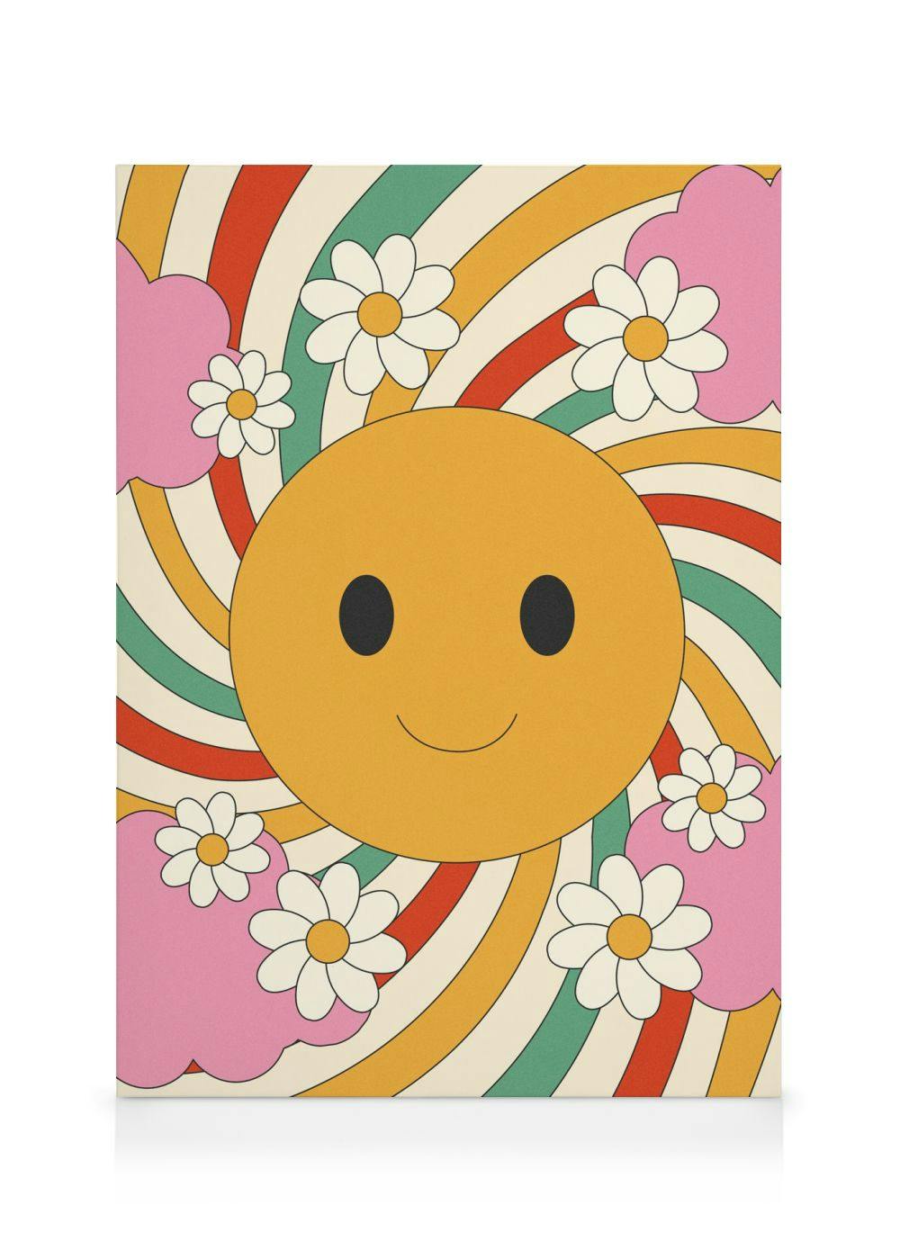Canvas Prints - Happy Vibes Canvas print (30x40 cm - Oak Frame) - Poster Store