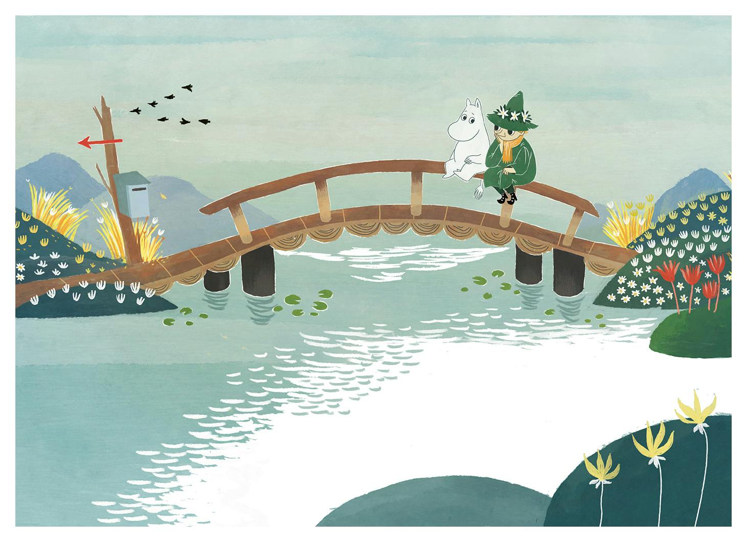 Moomin and Snufkin Affiche (50x70 cm) - Poster Store