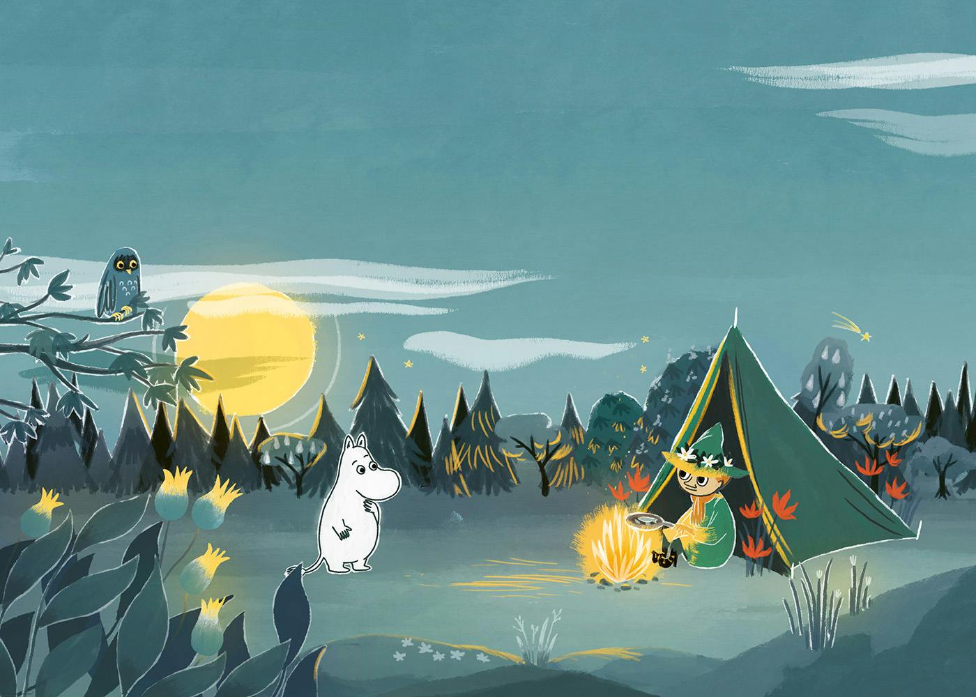 Moomin - Nighttime Campfire Plakat 0