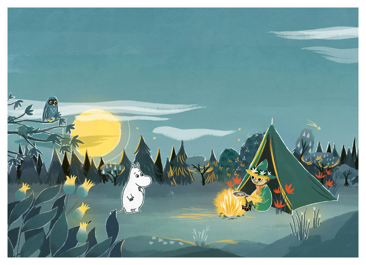 Moomin - Nighttime Campfire Affiche (50x70 cm) - Poster Store