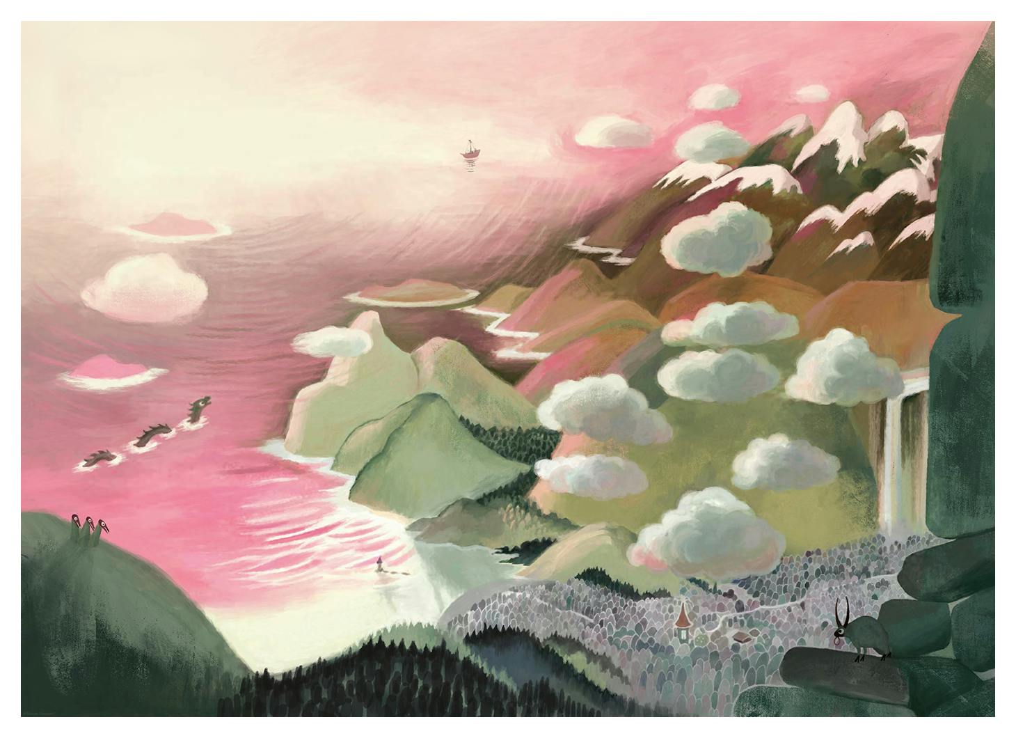 Moomin - A Pink Horizon Poster (50x70 cm) - Poster Store