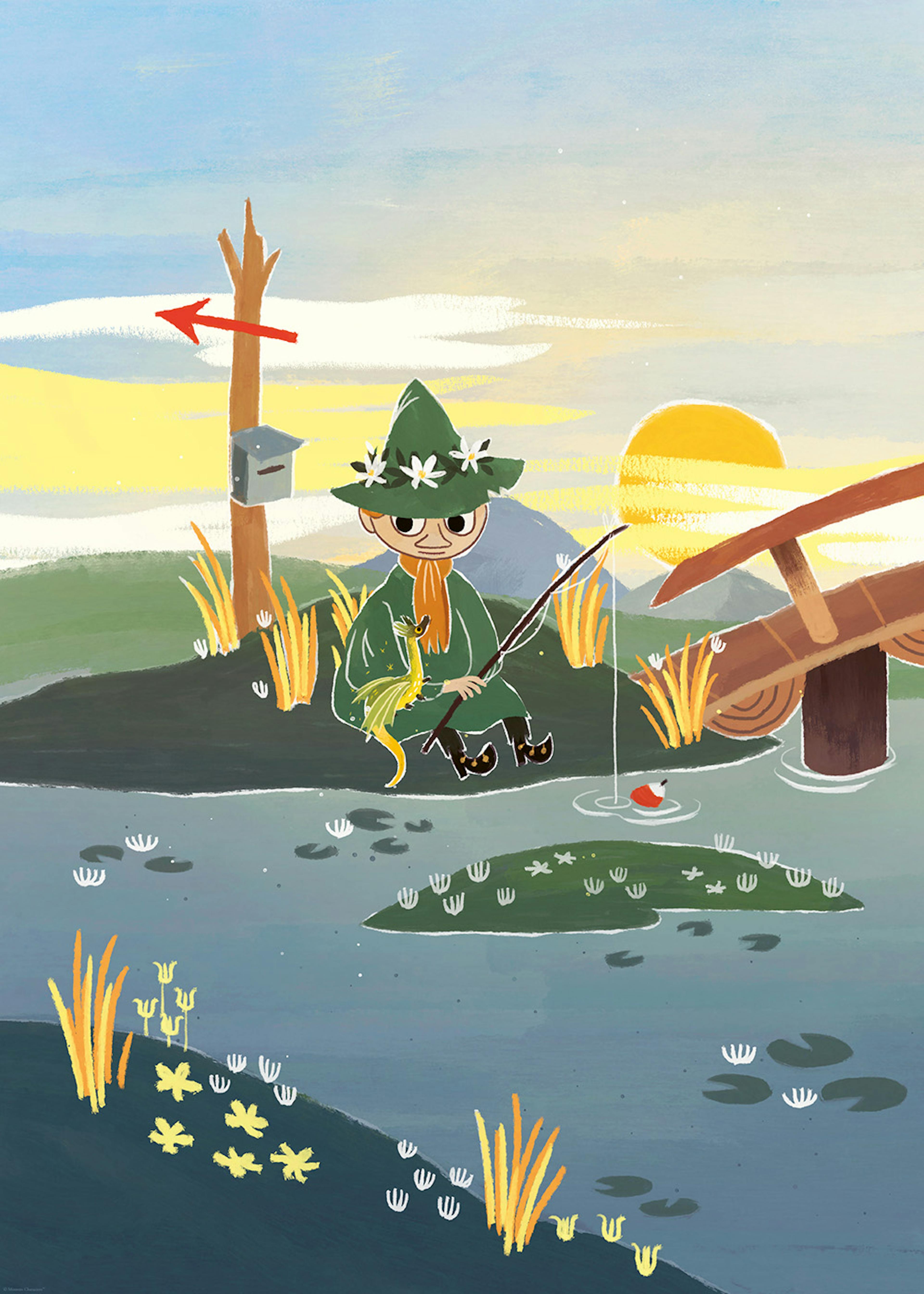 Moomin - Snufkin and Dragon Fishing Poster 0