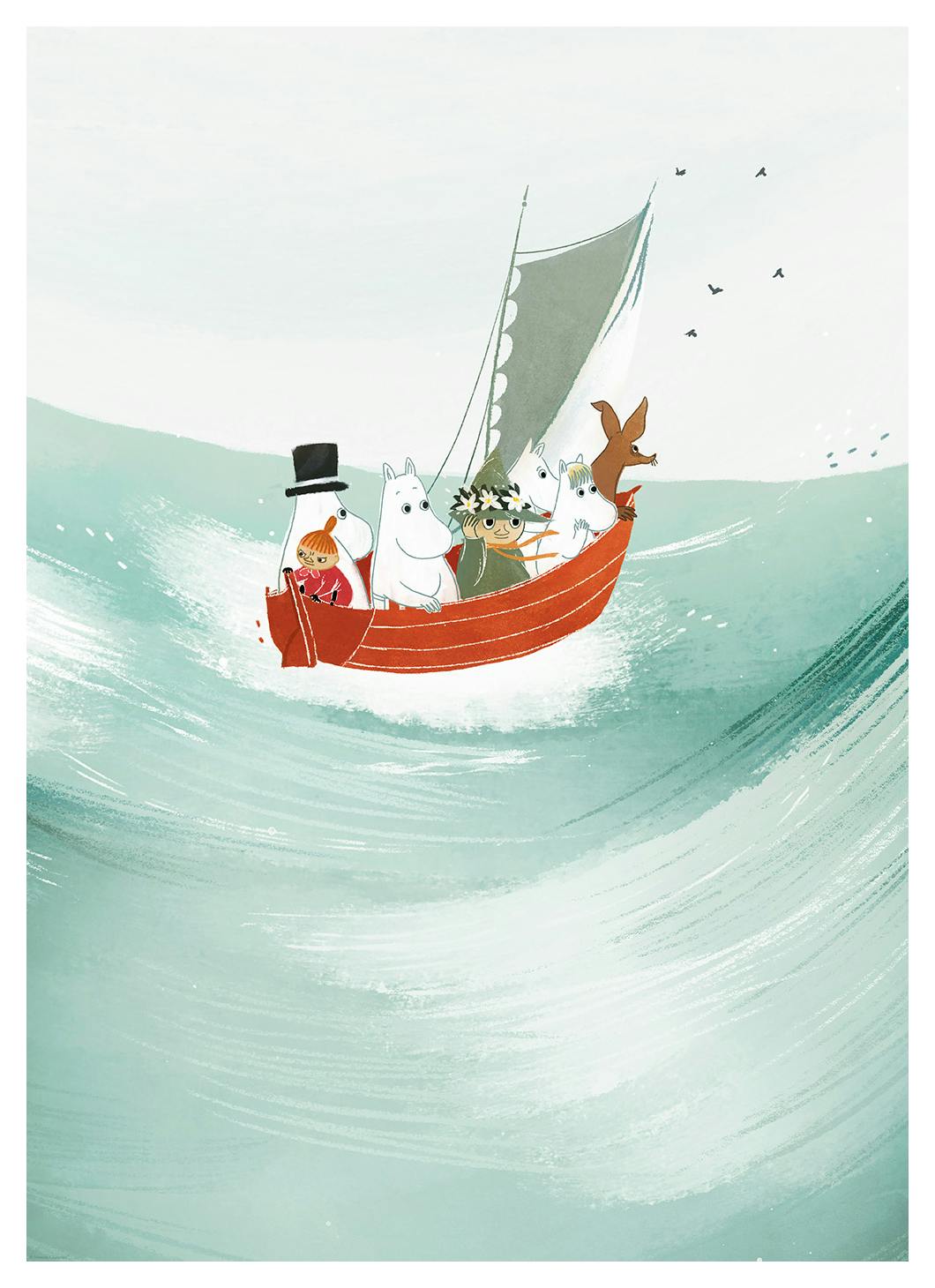 Moomin Sailing with Friends Poster (30x40 cm) - Poster Store