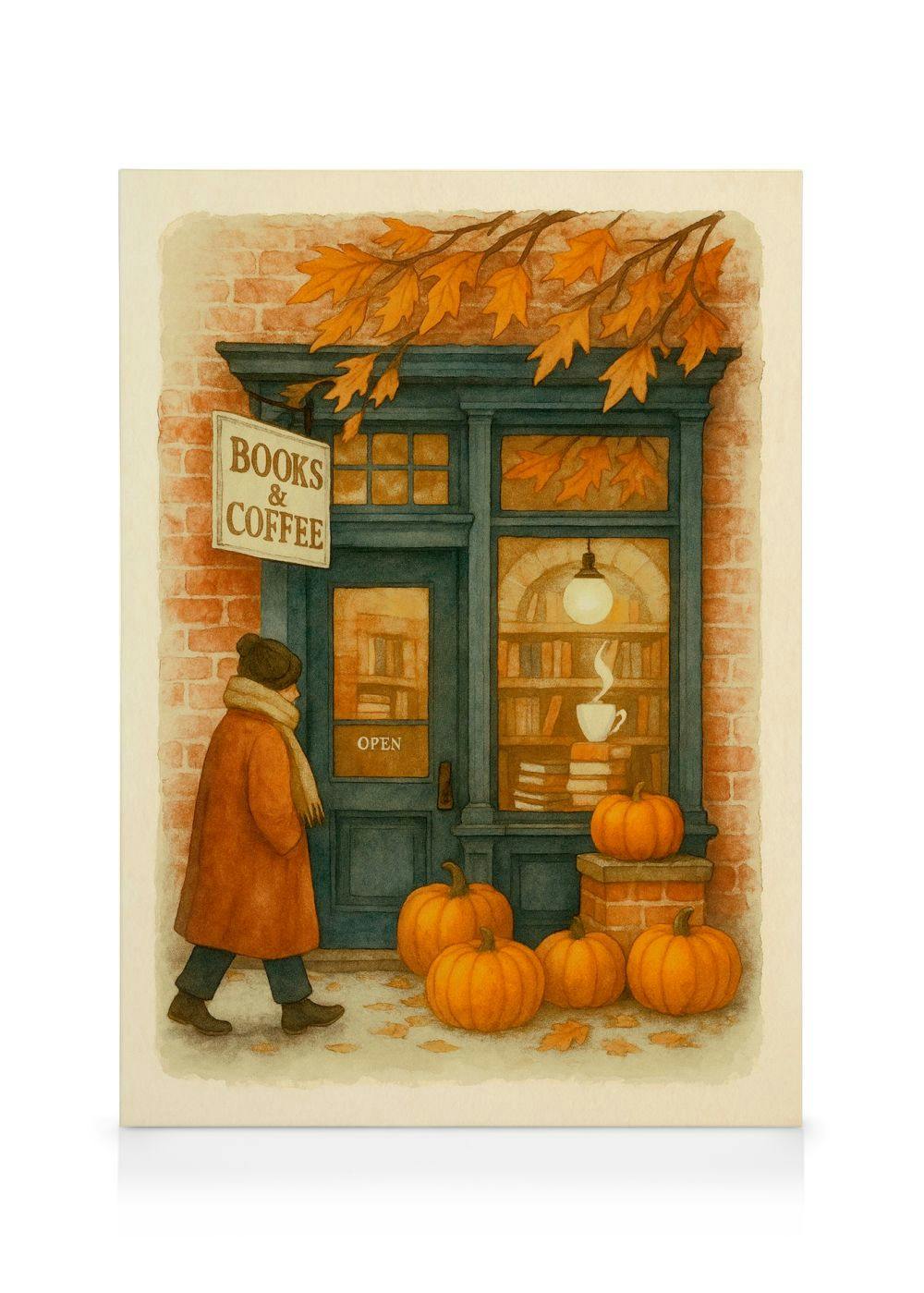 Books and Coffee Canvas print (30x40 cm - Black Frame) - Poster Store High Quality Picture Frames