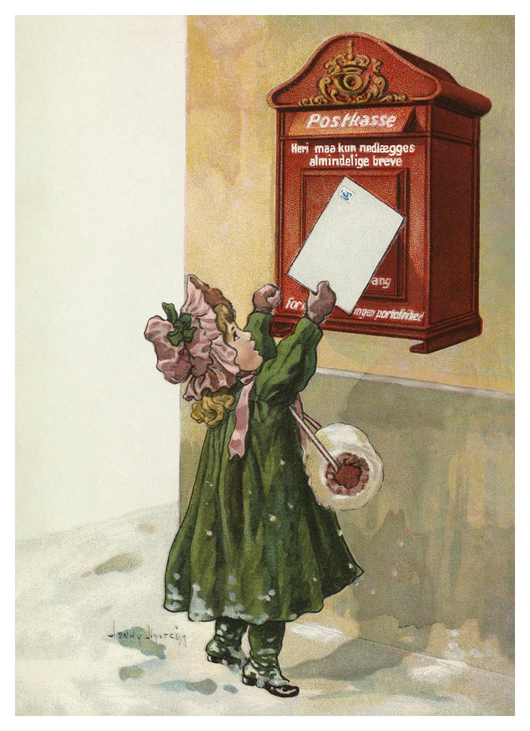 Jenny Nyström - Sending Postcard Poster (30x40 cm) - Poster Store
