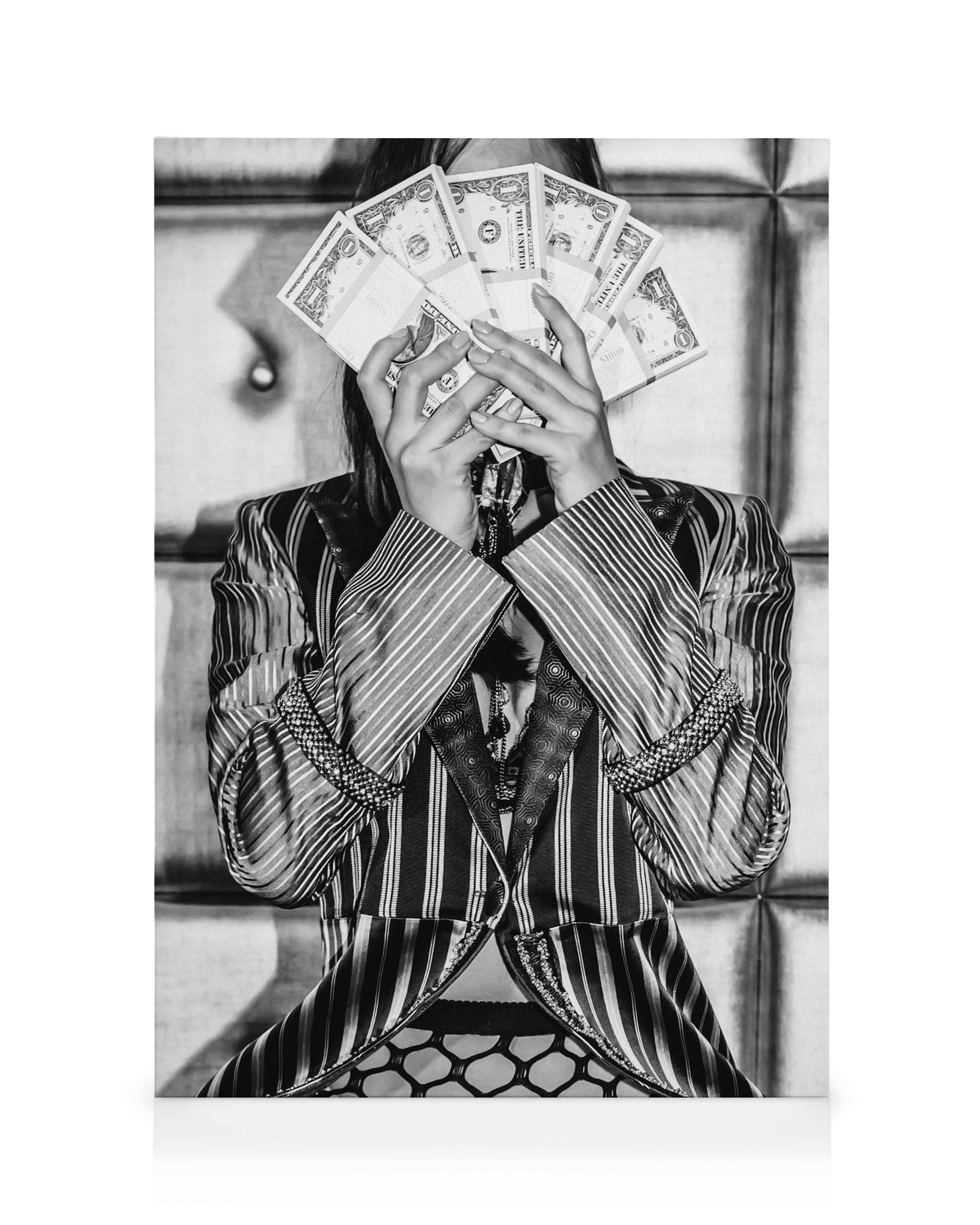 Luce tu Dinero Lienzo (50x70 cm - Marco de negro) - Poster Store