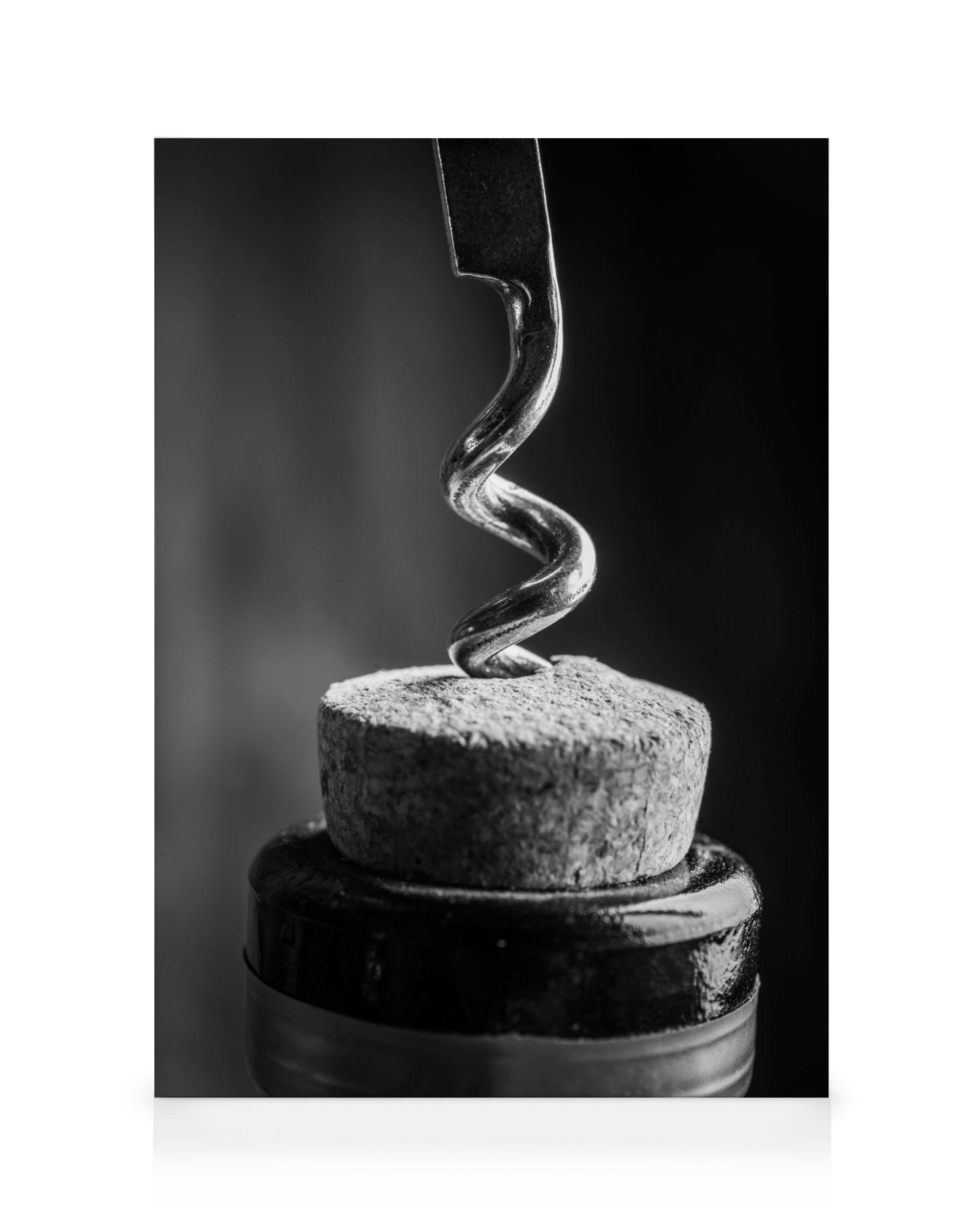 Korketrekker lerretsbilde (50x70 cm - Svart Ramme) - Poster Store