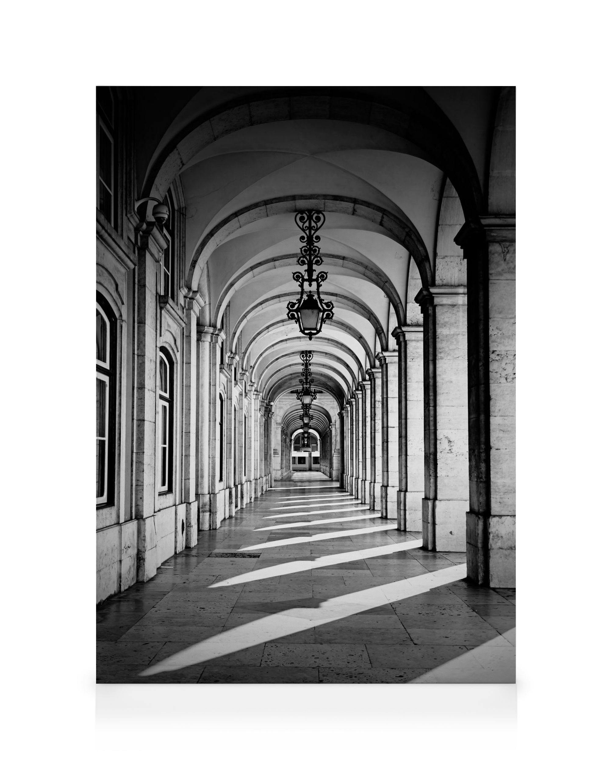 Canvas Prints - Arched Corridor Canvas print (30x40 cm - Oak Frame) - Poster Store
