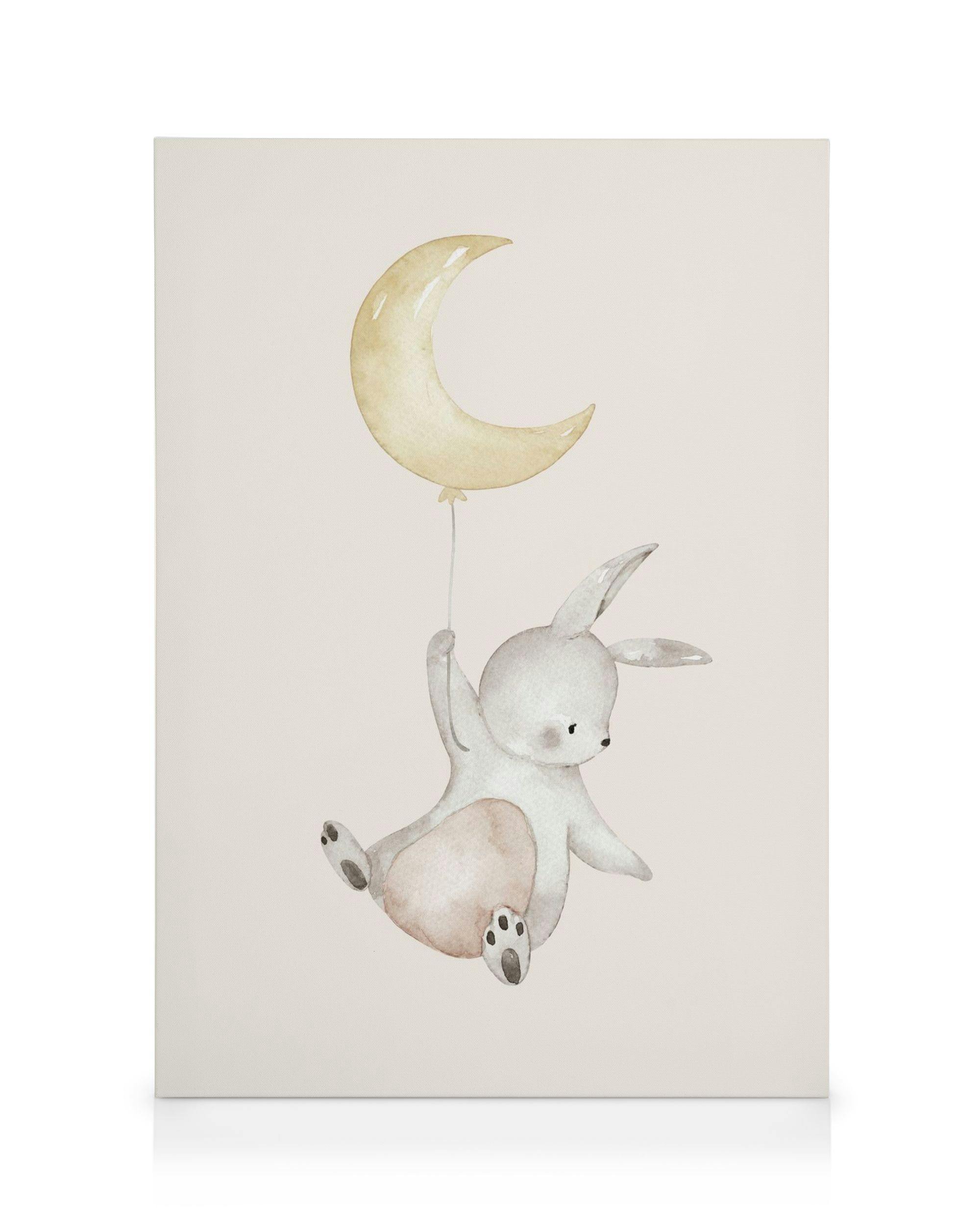 Canvas Prints - Flying Bunny Canvas print (50x70 cm - Black Frame) - Poster Store