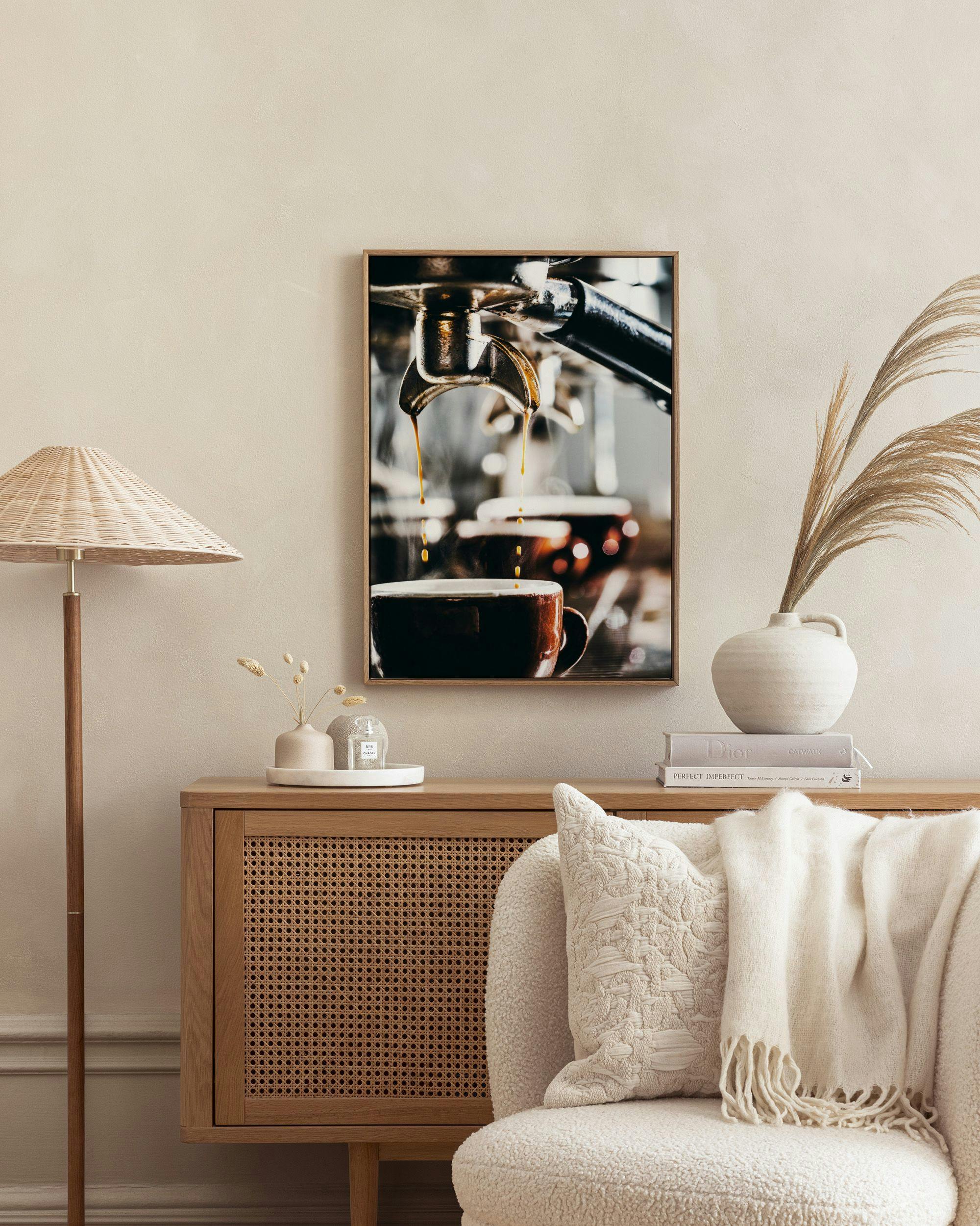 Canvas Prints - Freshly Brewed Espresso Canvas print (50x70 cm - Black Frame) - Poster Store
