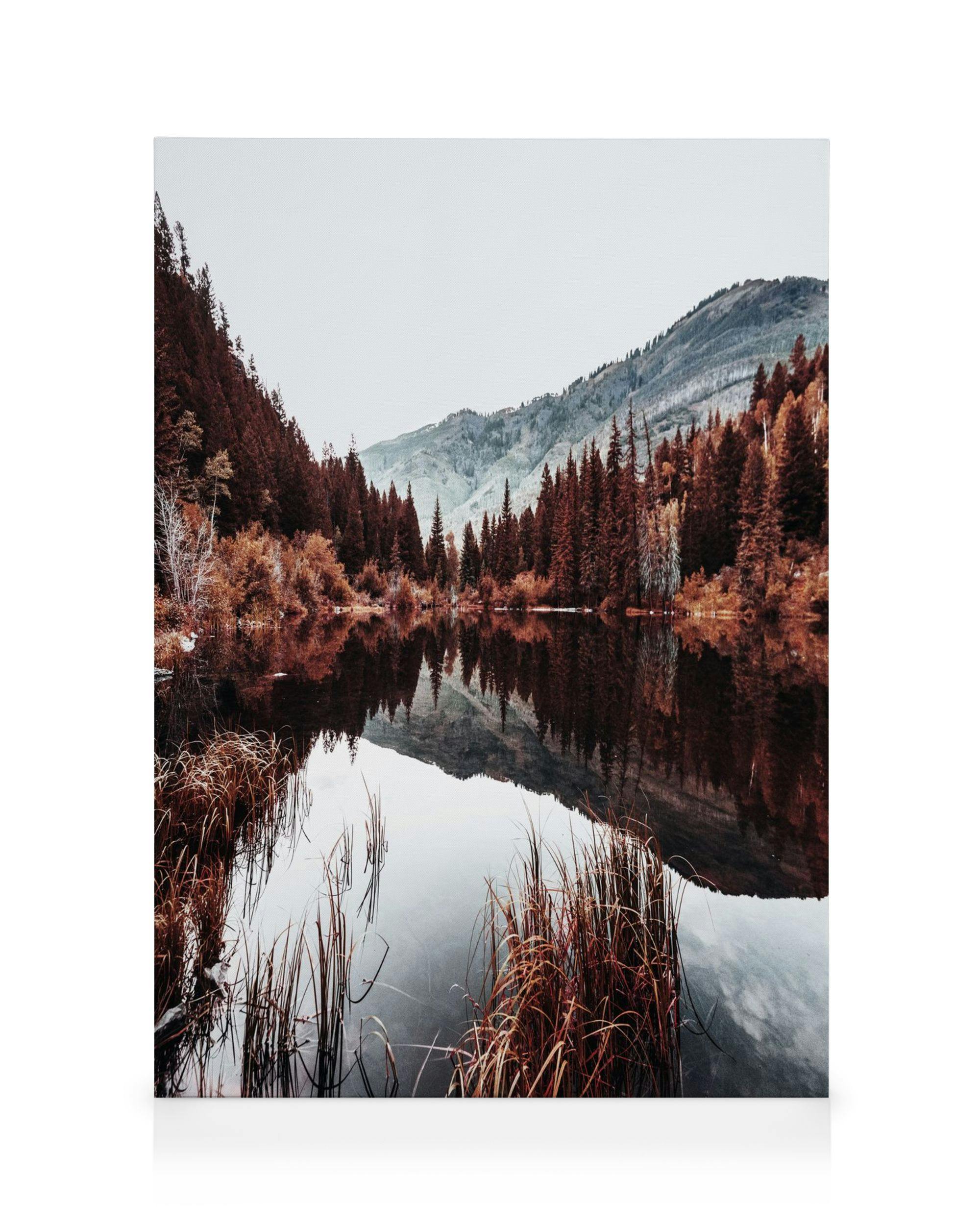 Lienzo Lago de Otoño (30x40 cm - Marco de negro) - Poster Store