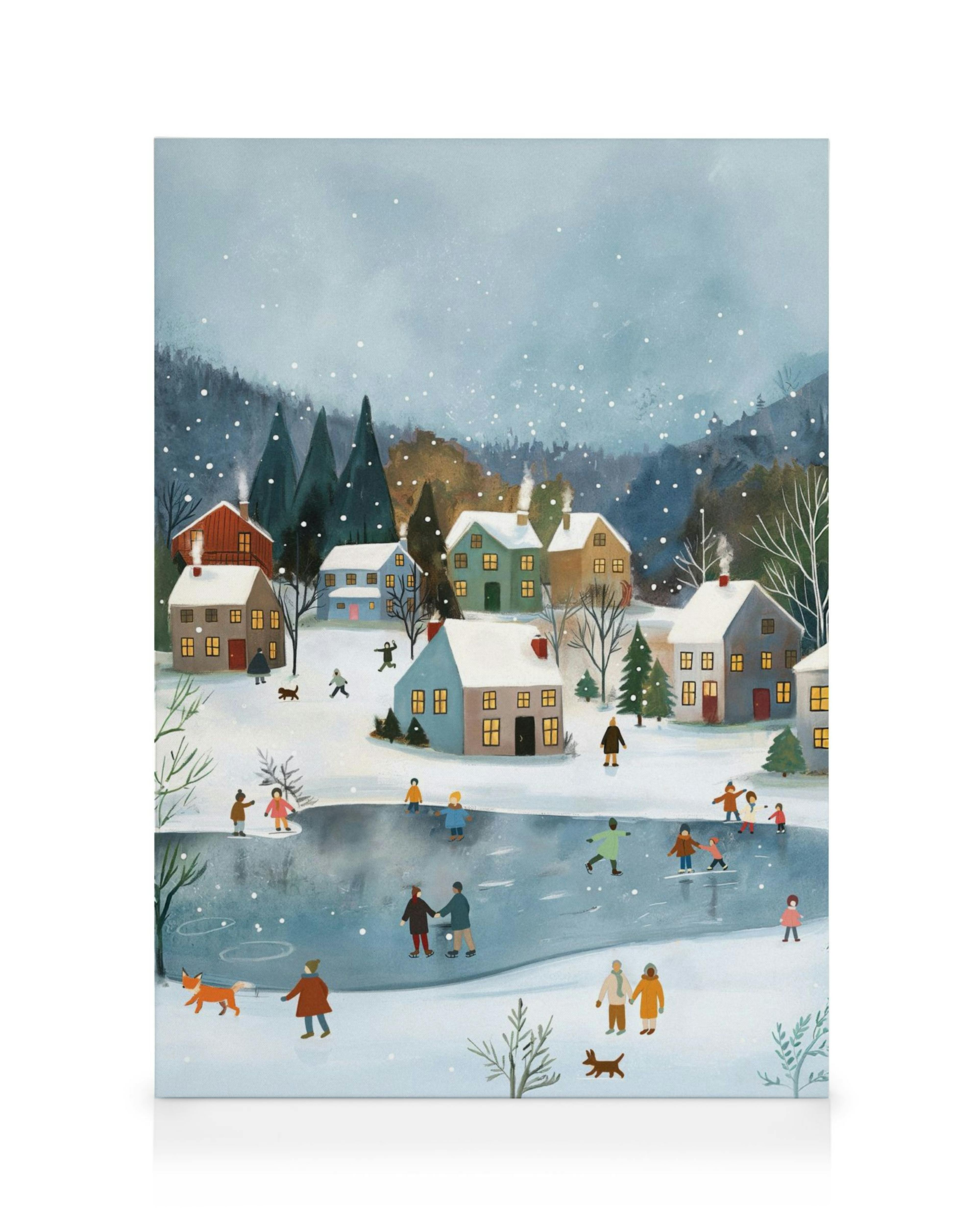 Winter in the Village No1 Lerretsbilde 0