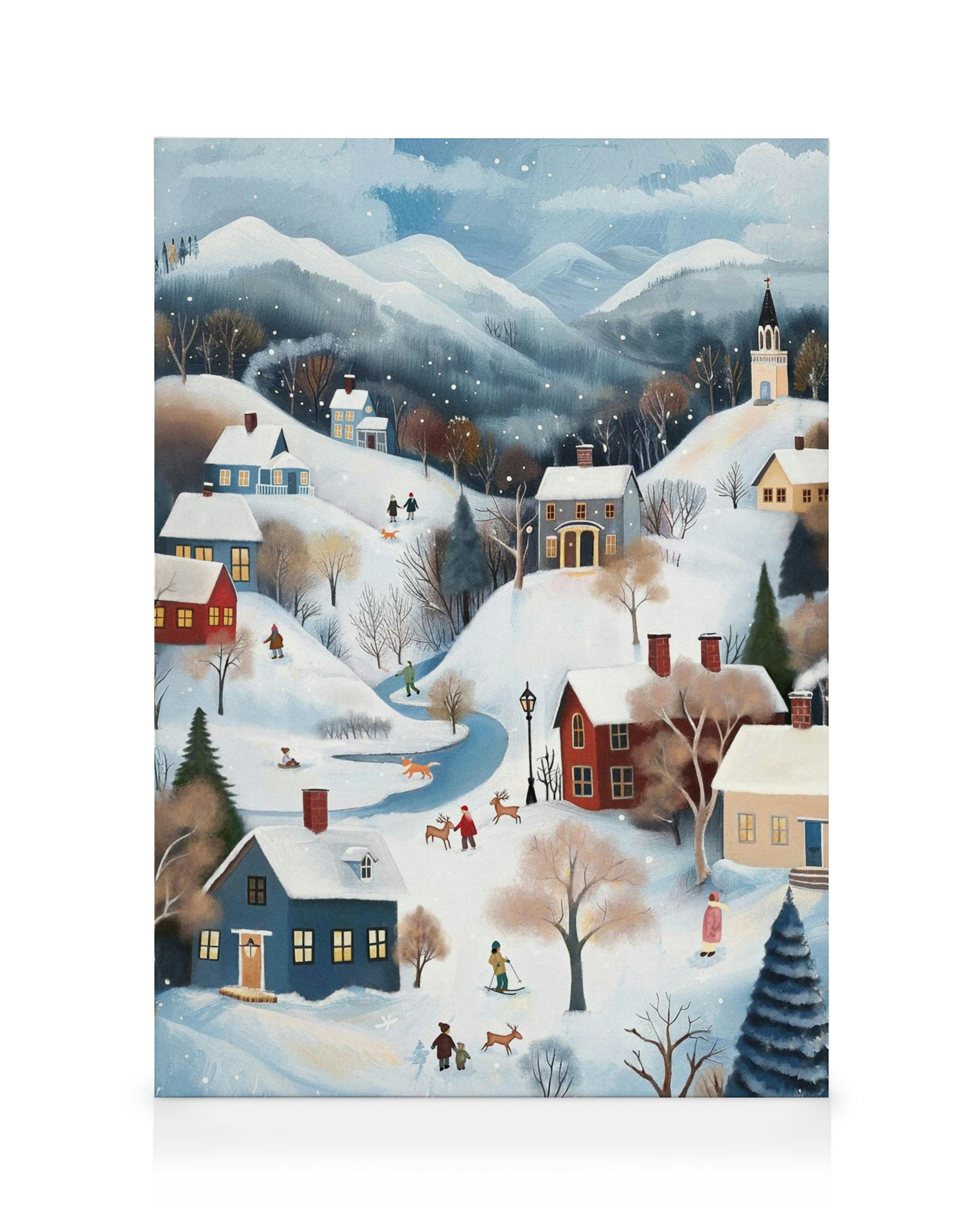Winter in the Village No2 Lerretsbilde 0